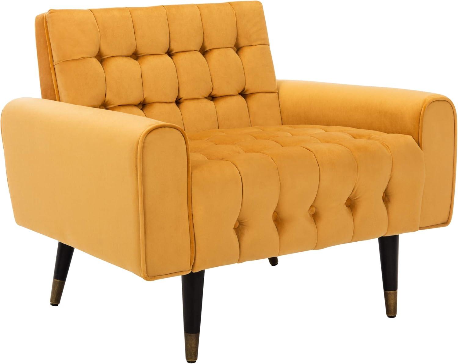 Amaris Tufted Accent Chair - ACH4503 - Marigold/Black - Safavieh