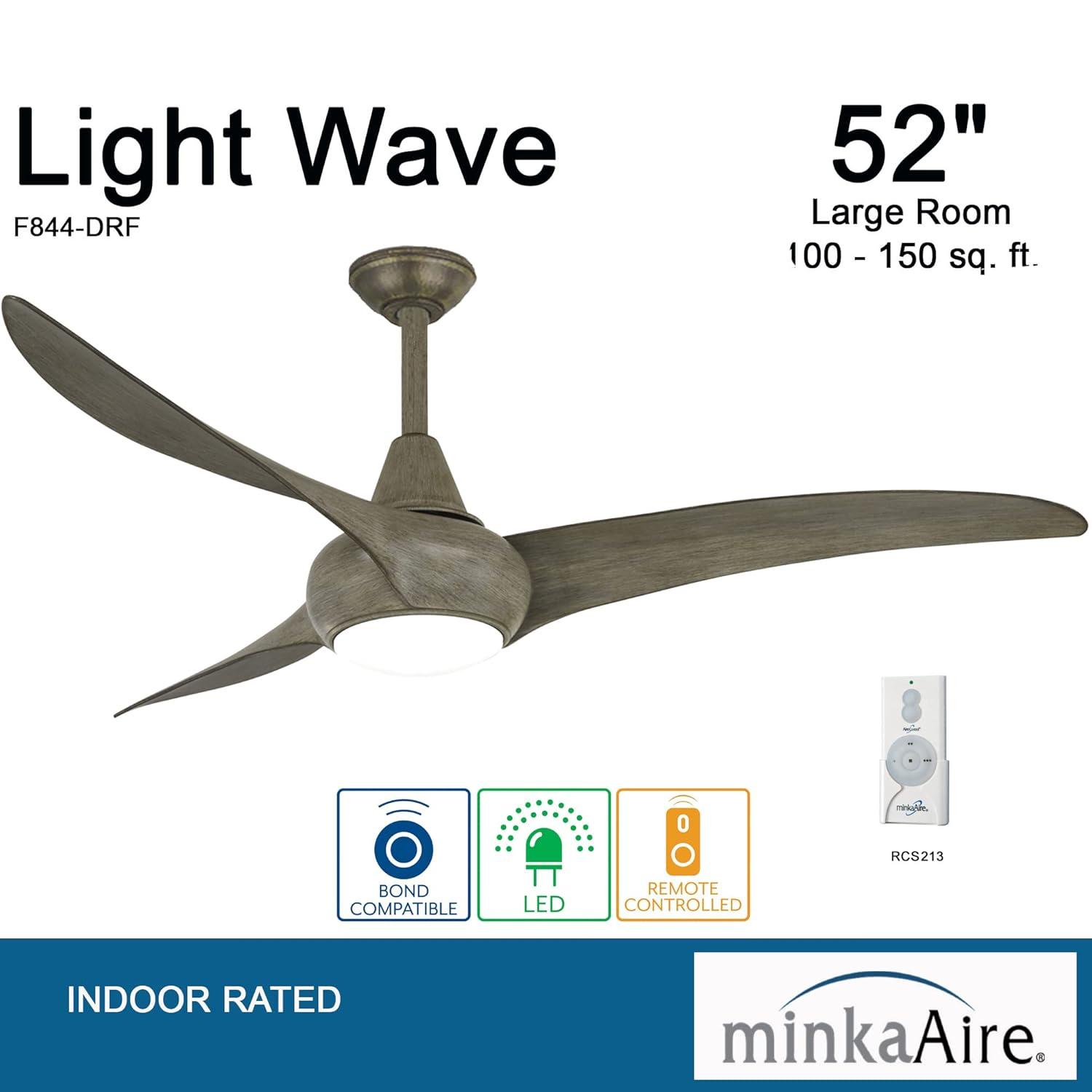 52" 3 - Blade LED Propeller Ceiling Fan with Remote Control and Light Kit Included