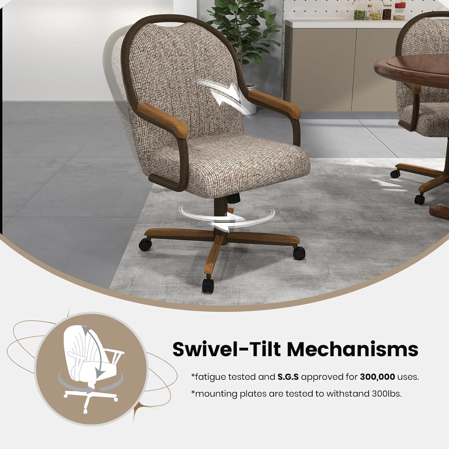 Chromcraft Douglas Swivel Dining Chair in Chestnut and Texture Bronze (Set of 2)