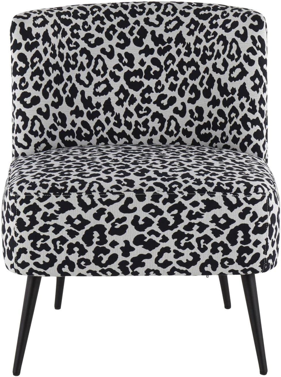 Fran Contemporary Leopard Fabric Slipper Chair - LumiSource