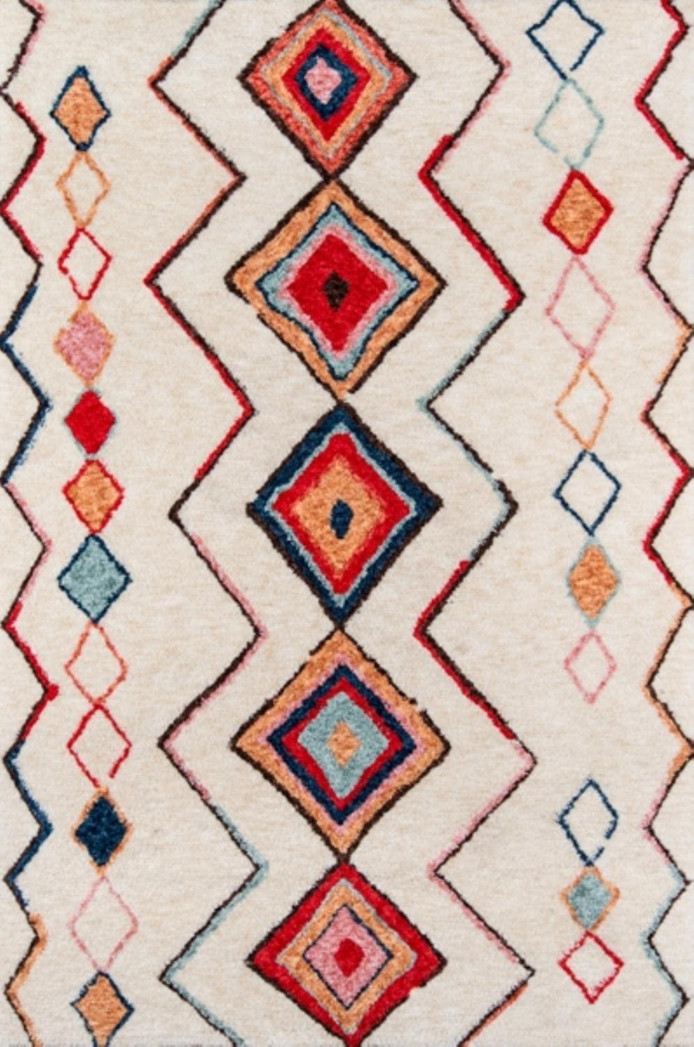 Novogratz Bungalow Olivia Tufted Red/Cream Rug