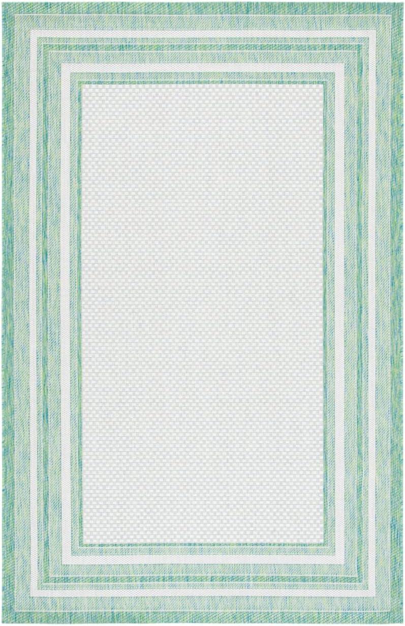 Courtyard CY8475 Power Loomed Indoor and Outdoor Area Rug - Ivory/Green - 5'3"x7'7" - Safavieh
