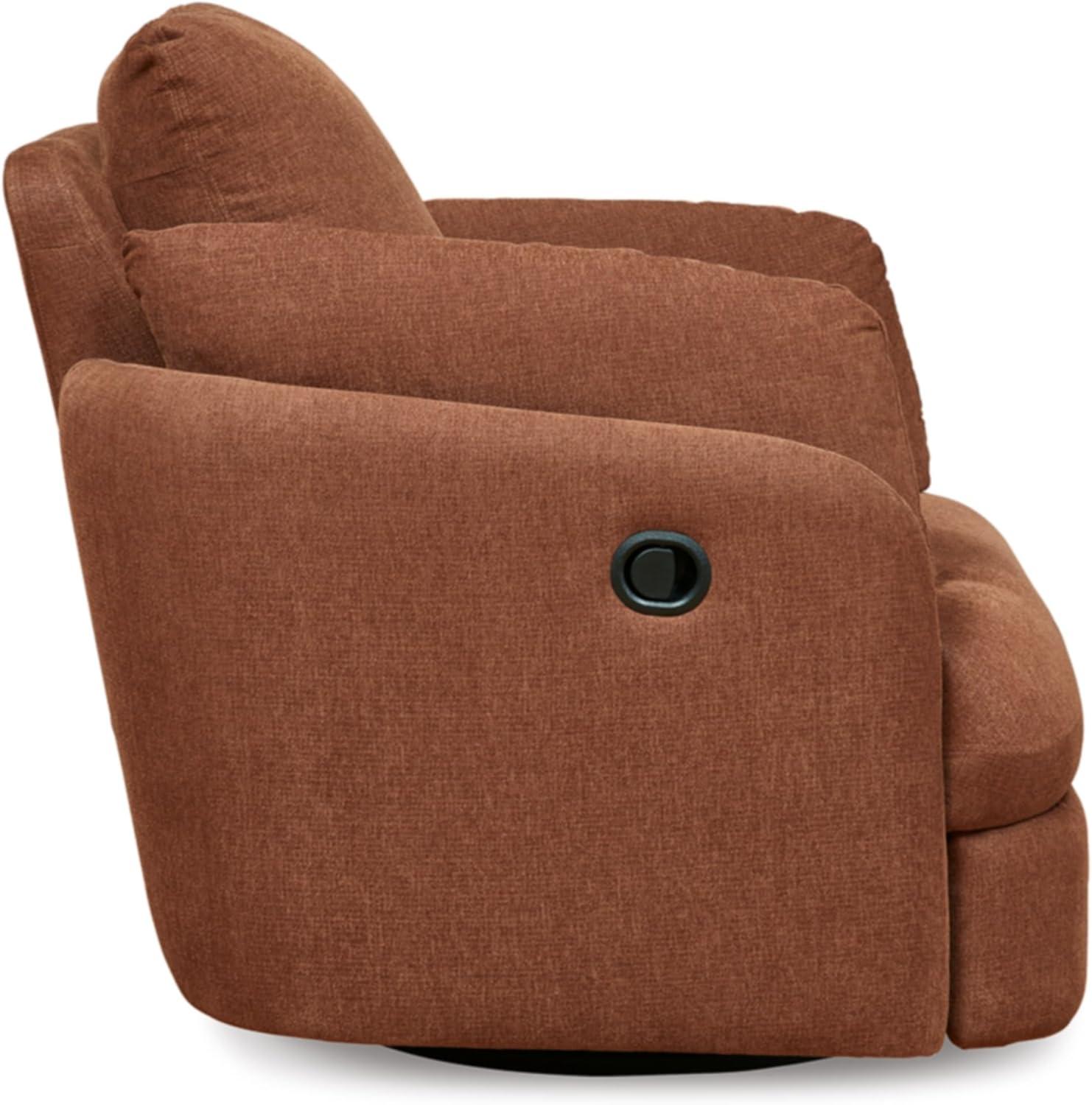 Spice Brown Swivel Recliner Armchair with Hidden Storage