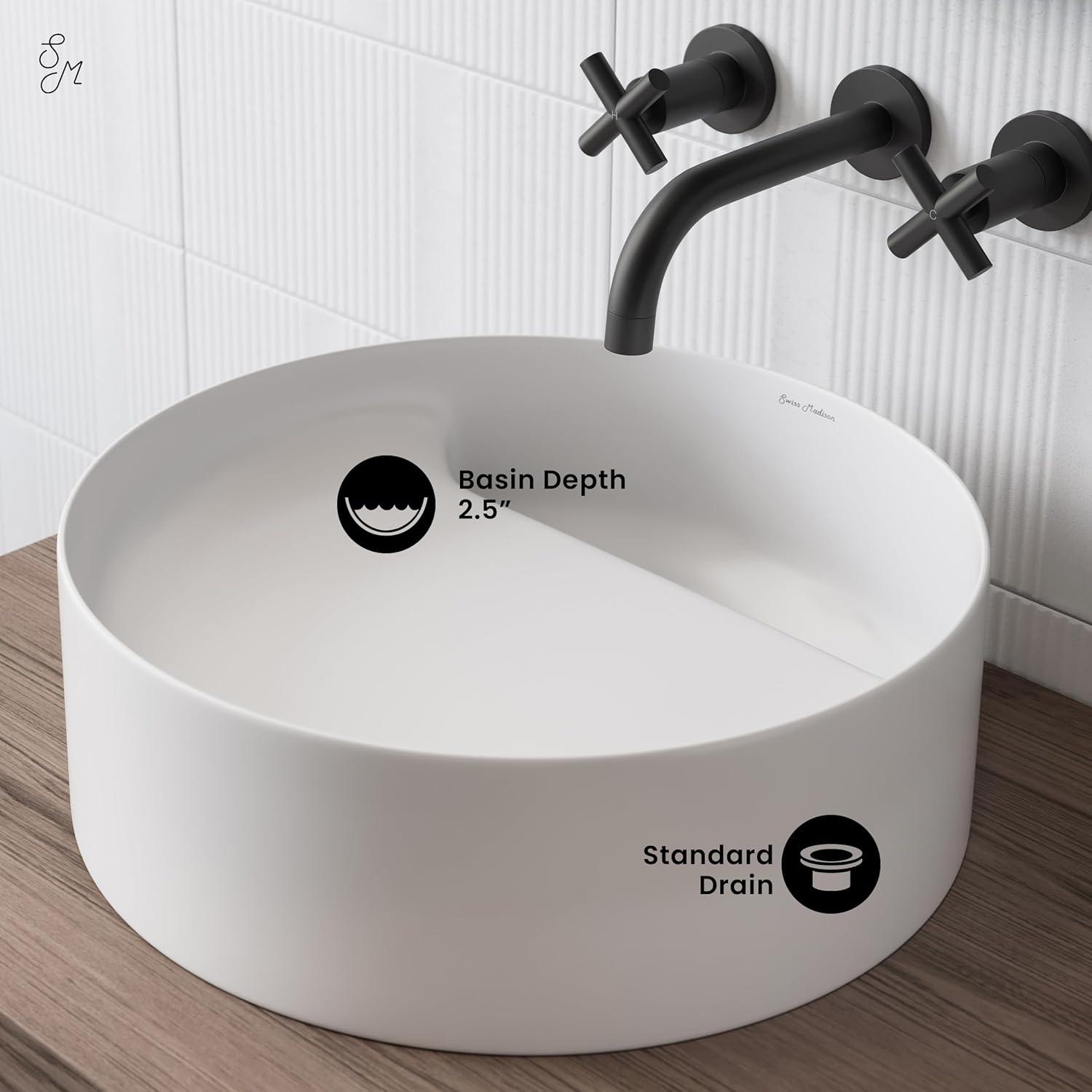 Beau 16.5" Round Vessel Bathroom Sink