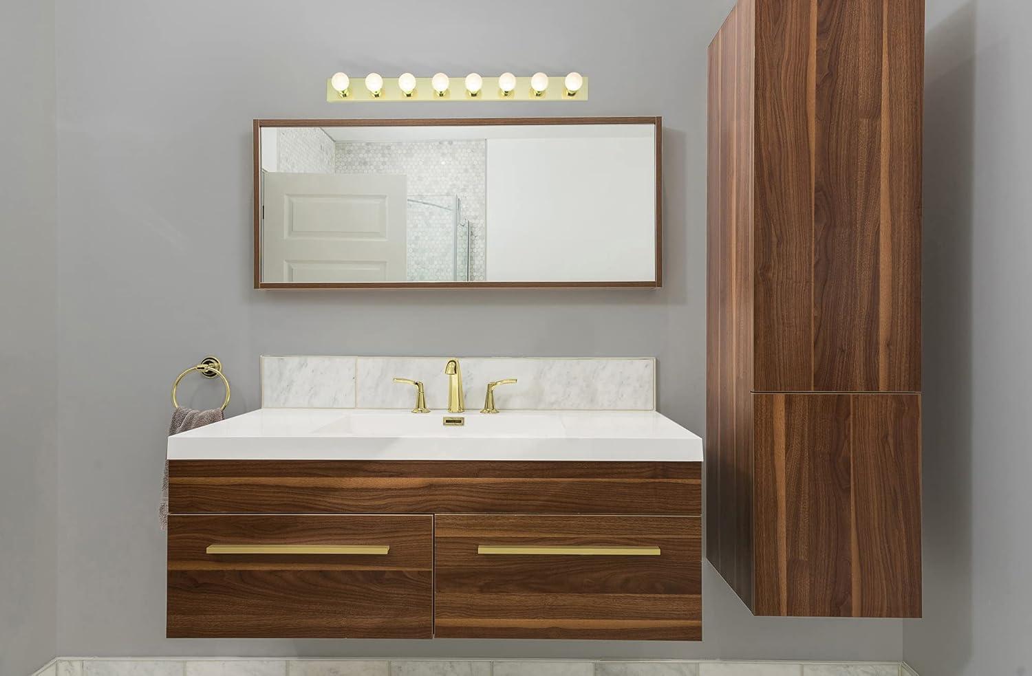 48-Inch Polished Brass 8-Light Vanity Strip