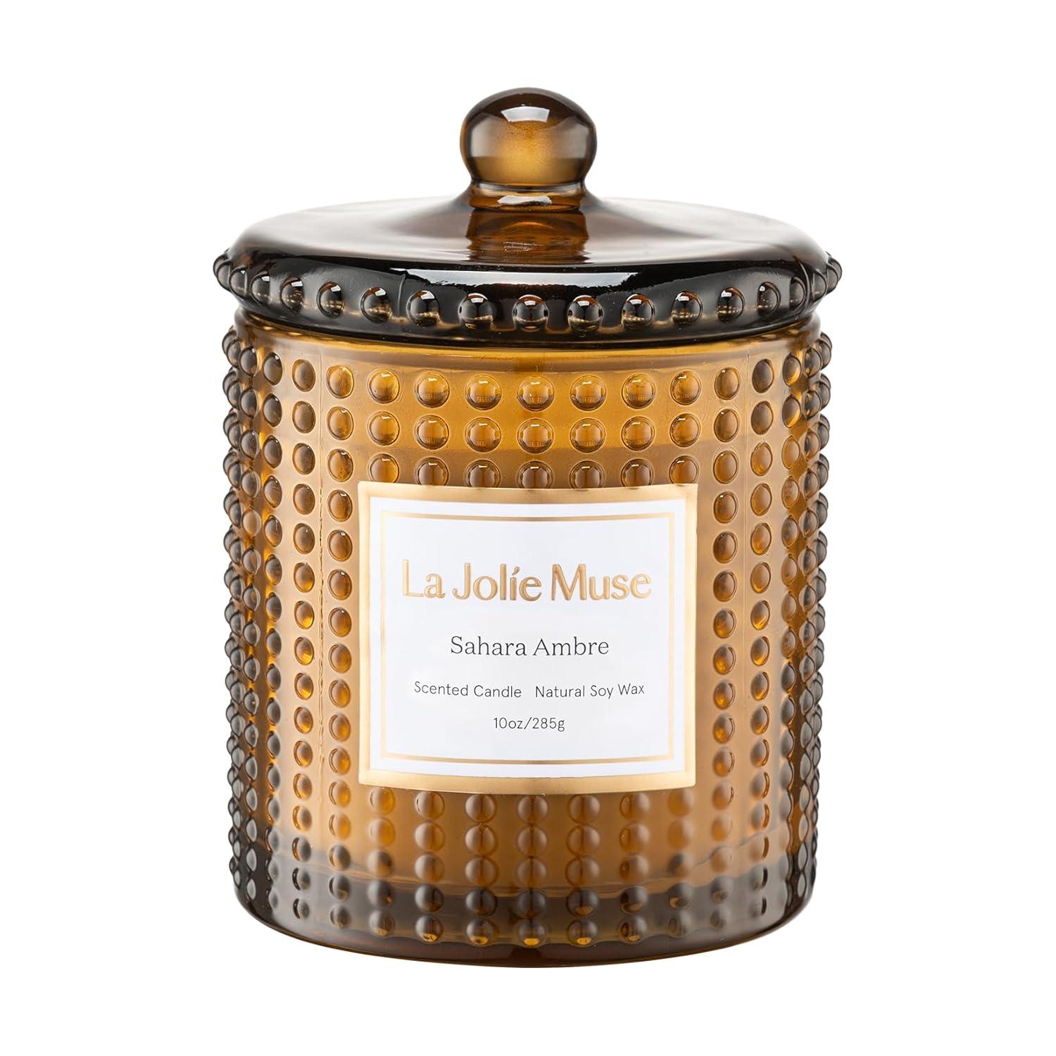 Amber Glass Jar Soy Scented Candle, 10 oz