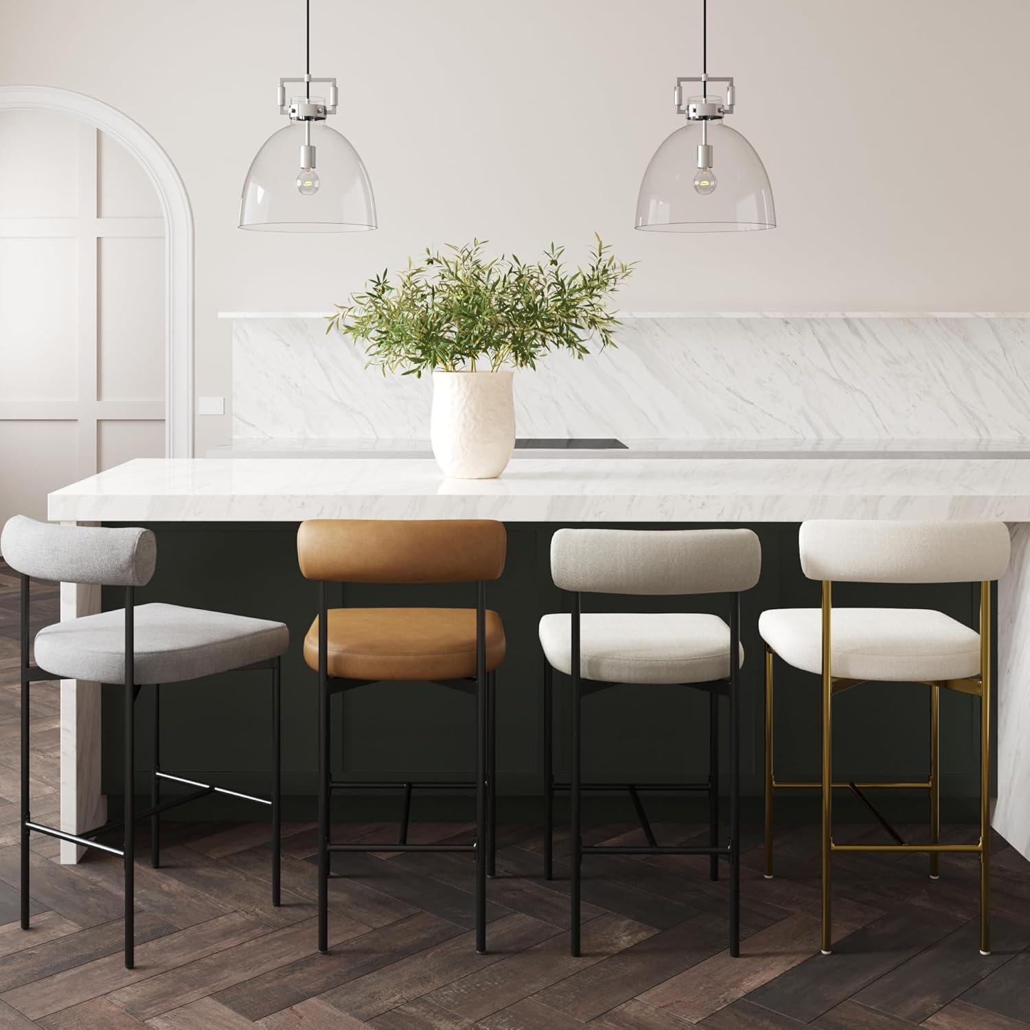 Dahlia Upholstered Counter Stool with Metal Frame