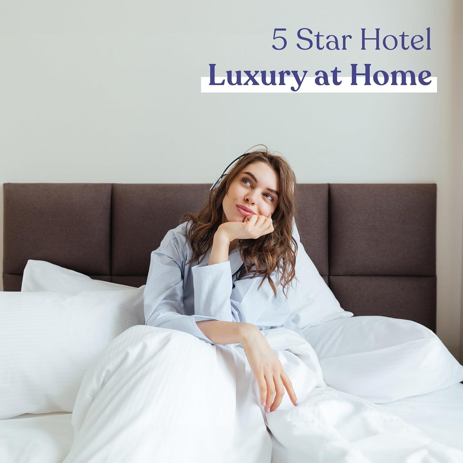 FluffCo Down & Feather Pillow - King - Firm - White