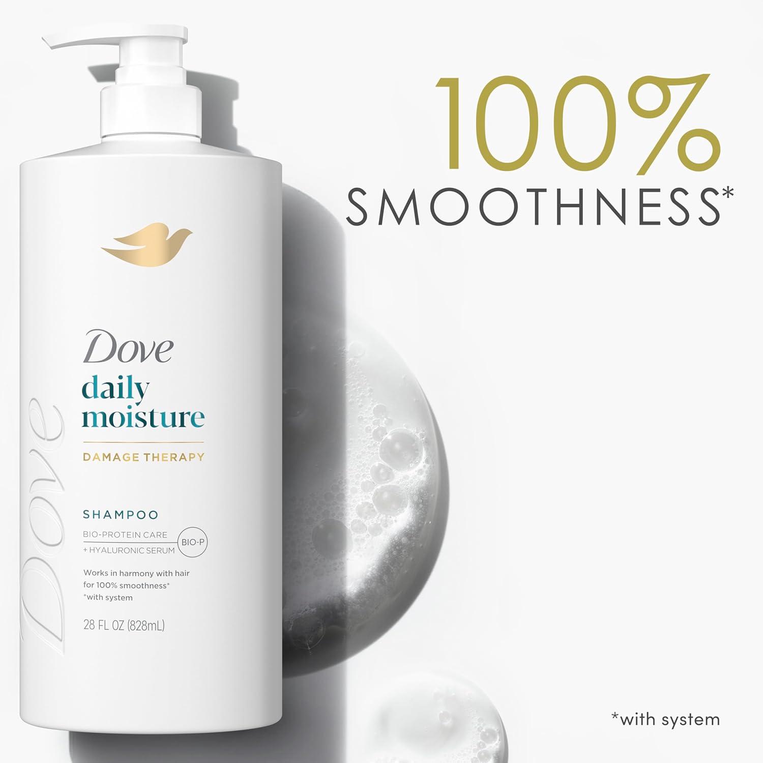 Dove Beauty Daily Moisture Hair Shampoo Pump with Hyaluronic Serum & Bio-Protein Care - 28 fl oz