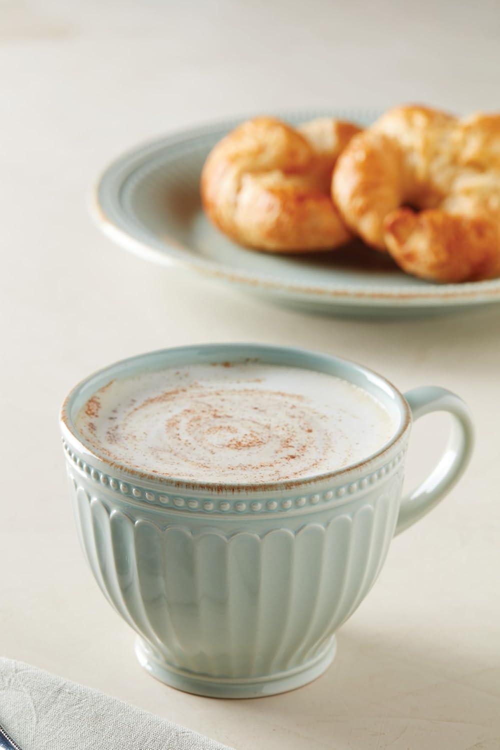 Lenox French Perle Groove Ice Blue Latte Mug