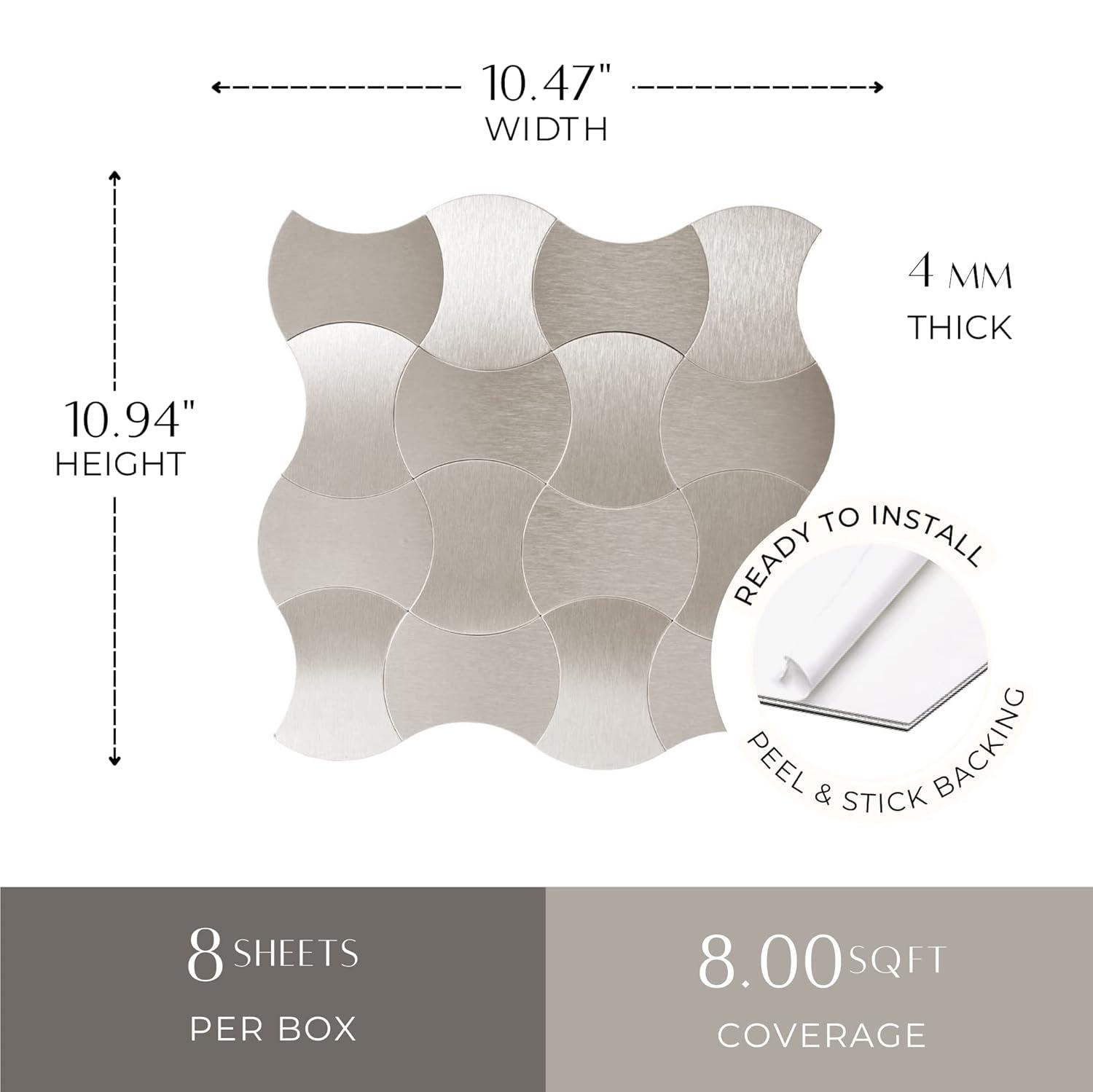 Avant Decor 3.6'' W x 1.85'' L Aluminum Peel and Stick Mosaic Tile