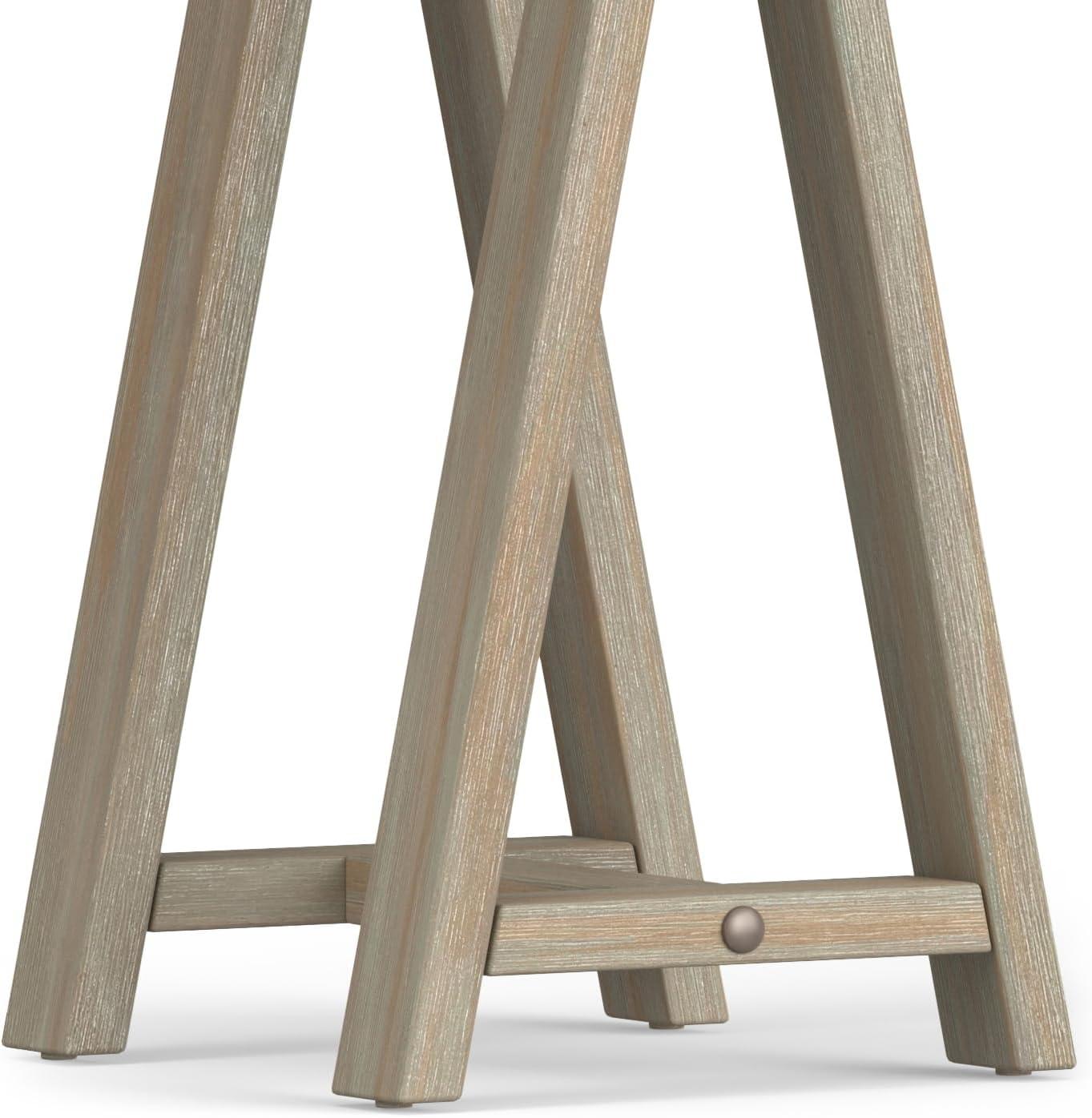 Simpli Home Sawhorse Console Table in Distressed Gray