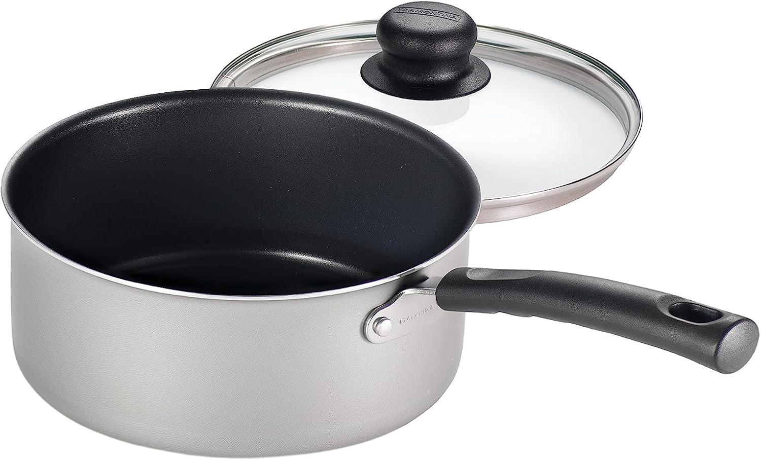 15-Piece Silver Nonstick Aluminum Cookware Set with Utensils
