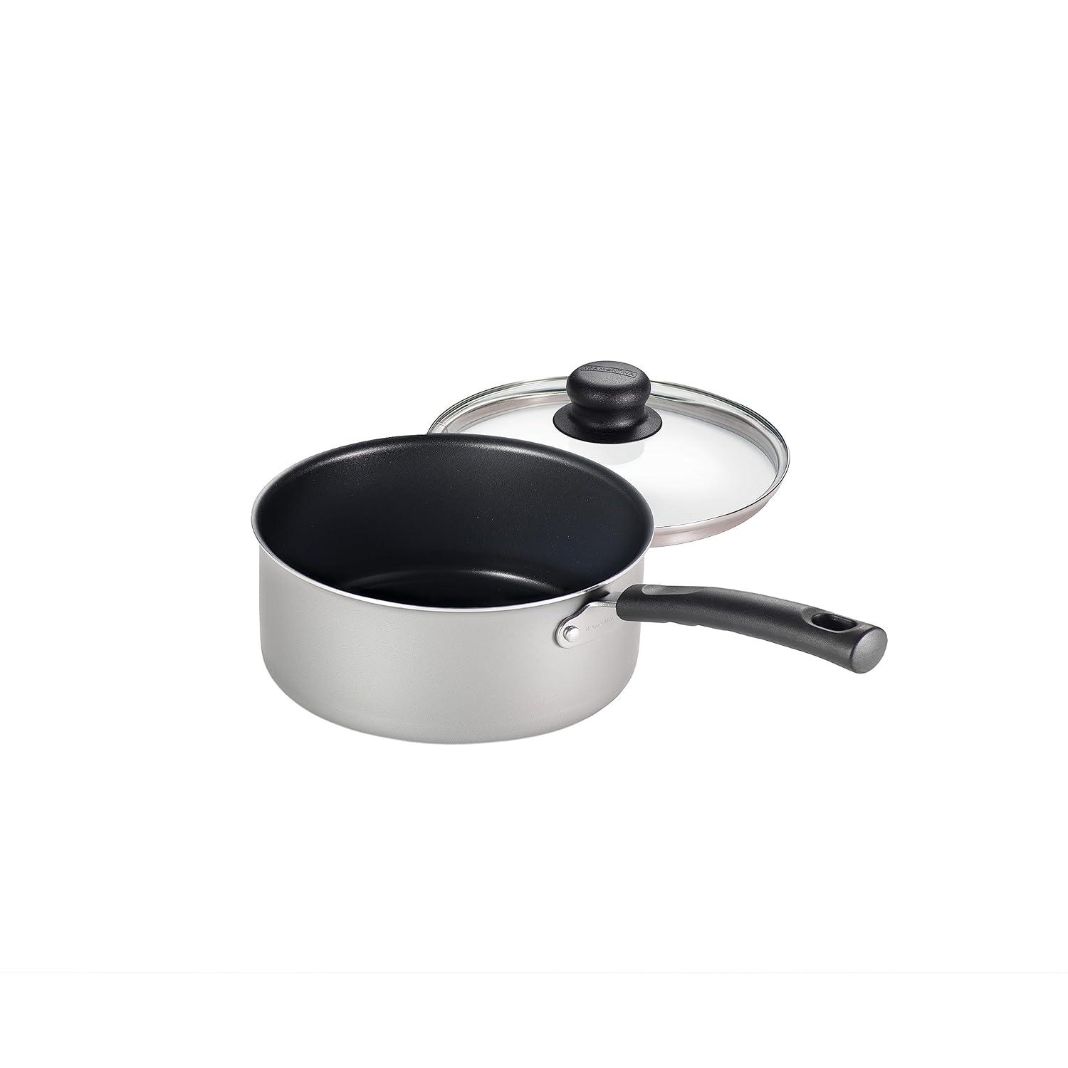 15-Piece Silver Nonstick Aluminum Cookware Set with Utensils