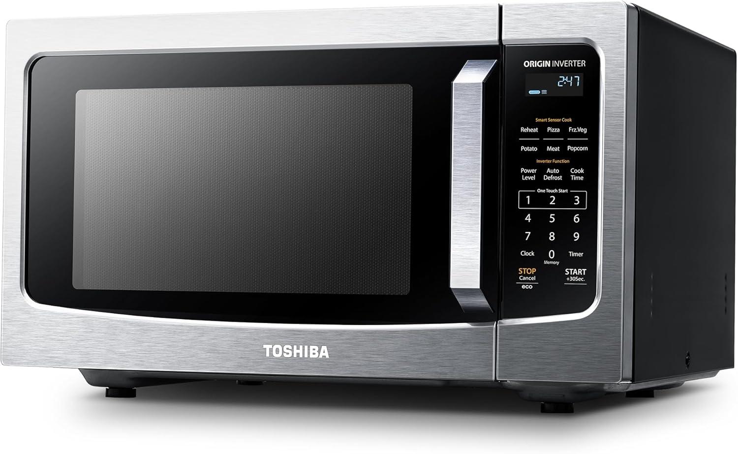 Toshiba TOSHIBA 1.6 Cu.ft Countertop Microwave Oven, Inverter, Smart Sensor, 13.6" Turntable, 1250W, Silver ML-EM45PIT(SS)