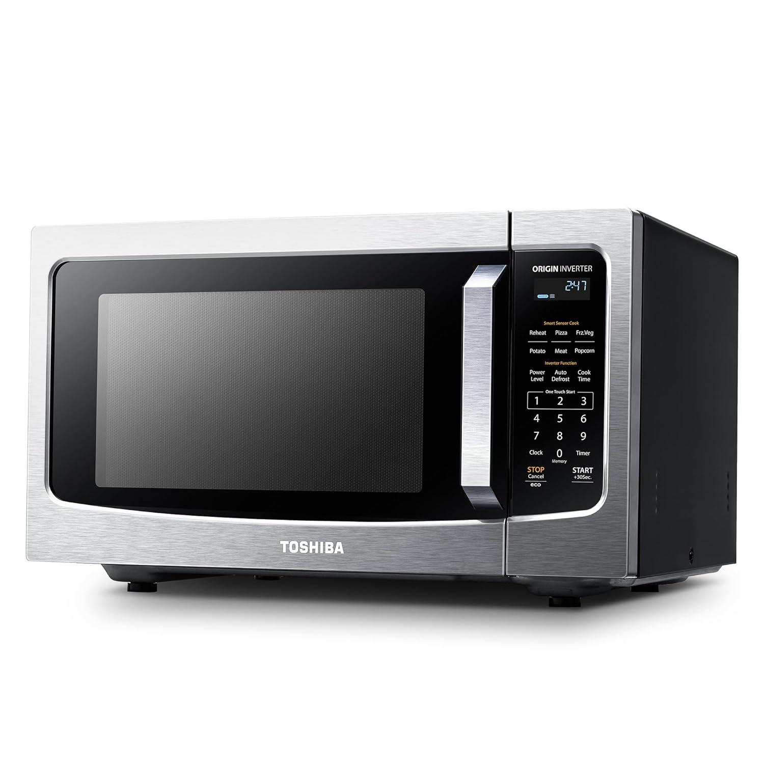 Toshiba TOSHIBA 1.6 Cu.ft Countertop Microwave Oven, Inverter, Smart Sensor, 13.6" Turntable, 1250W, Silver ML-EM45PIT(SS)