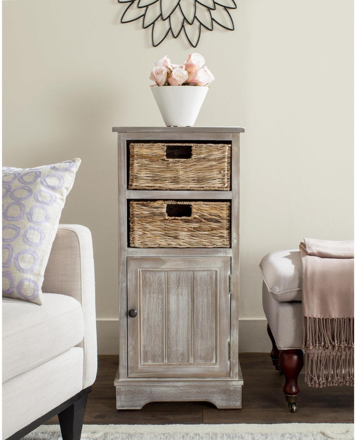 Connery Cabinet - AMH5742 - White Washed - Safavieh Couture