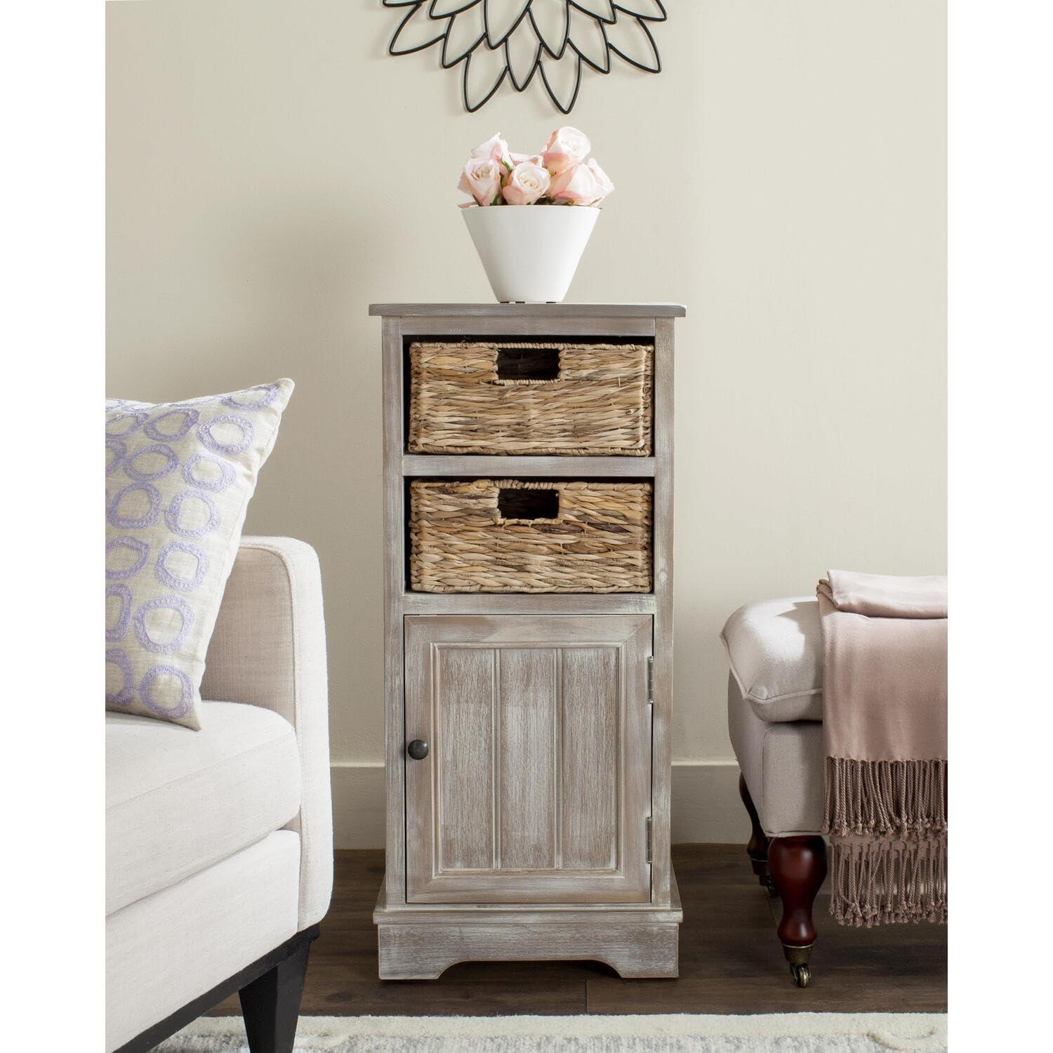 Connery Cabinet - AMH5742 - White Washed - Safavieh Couture