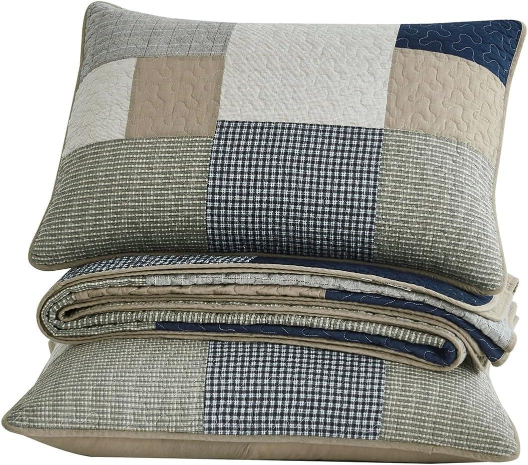 Chezmoi Collection Addy Cotton Patchwork Quilt Set