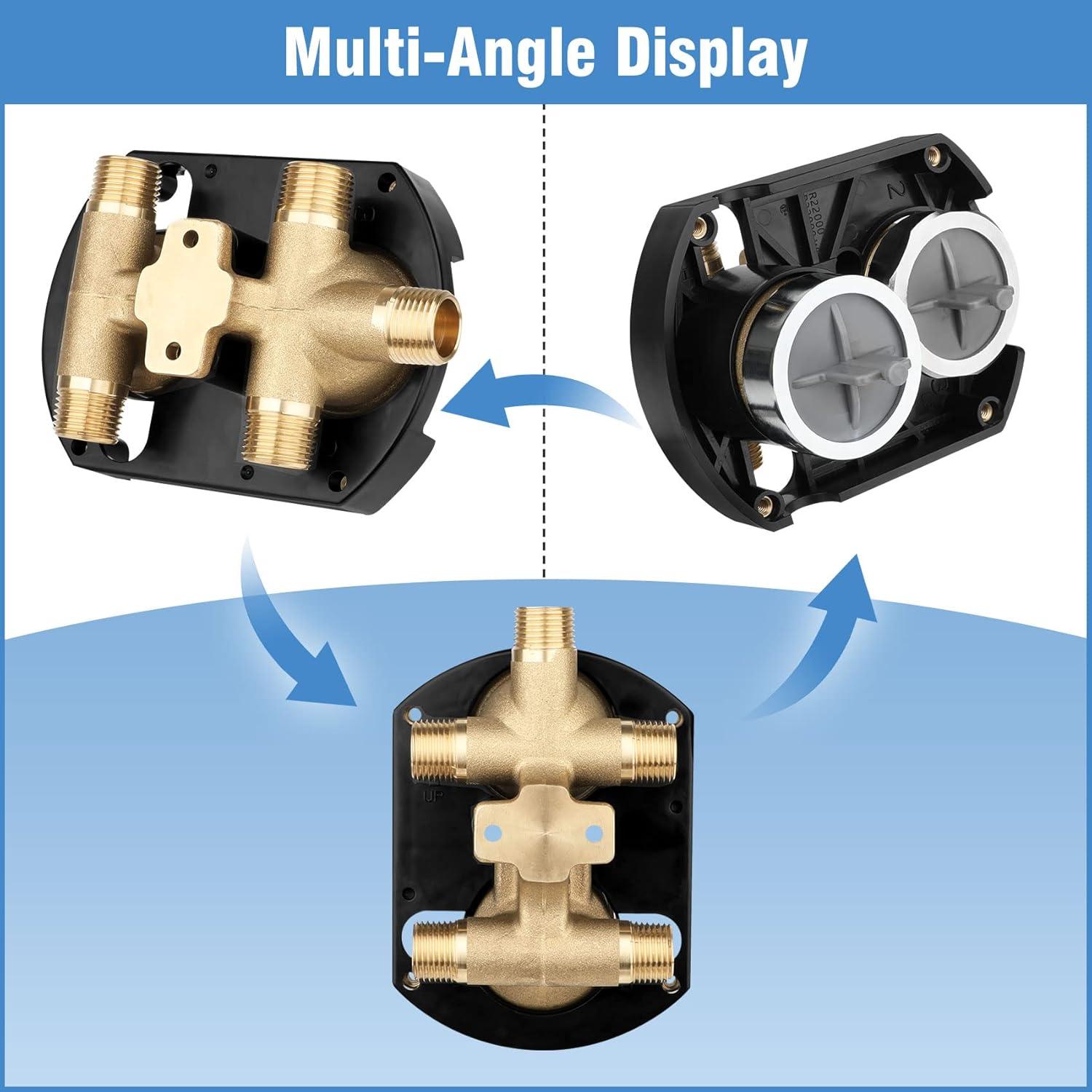 Brass Universal Shower Valve with Integrated Diverter