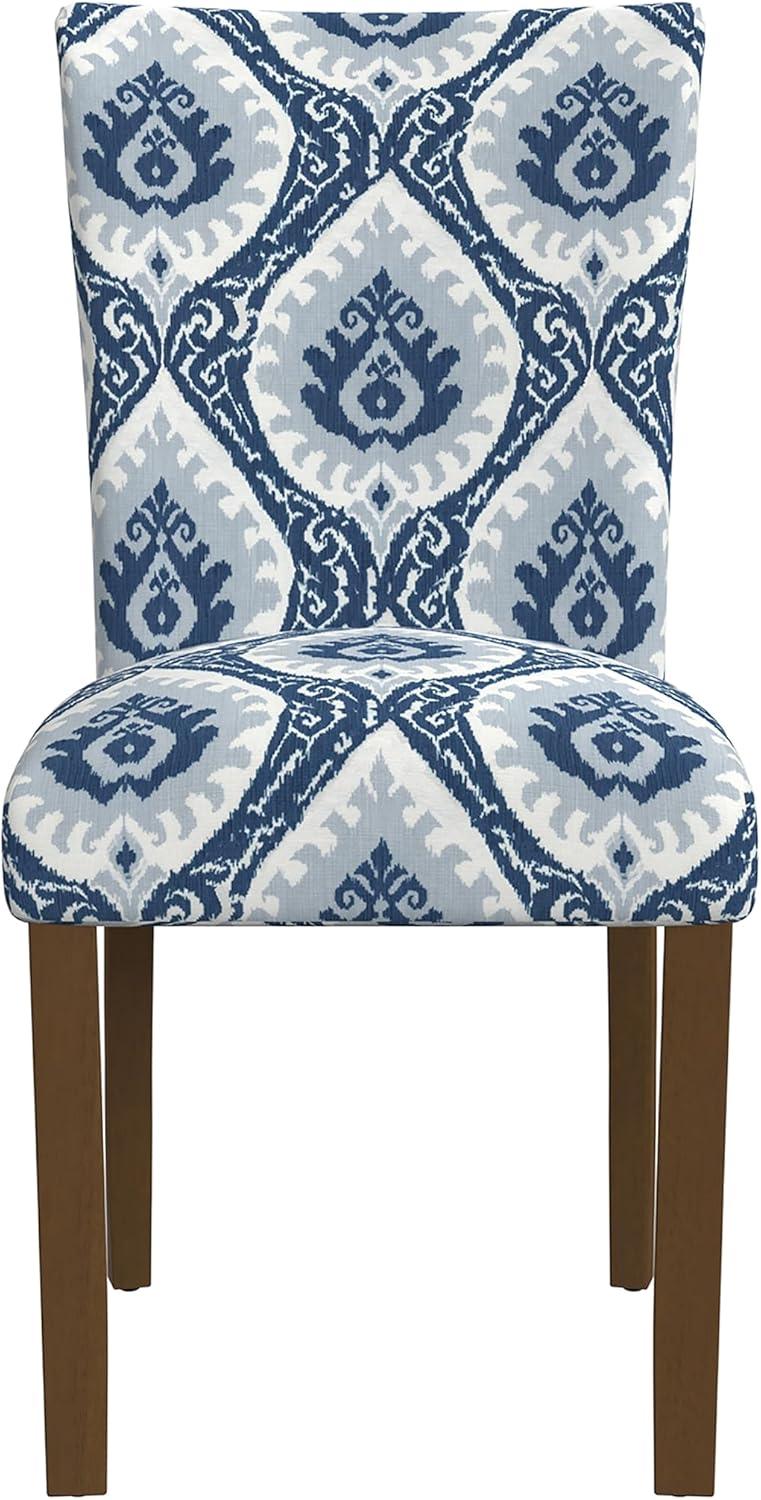 Classic Parsons Dining Chairs, Pack of 2, Blue Ikat Medallion Print