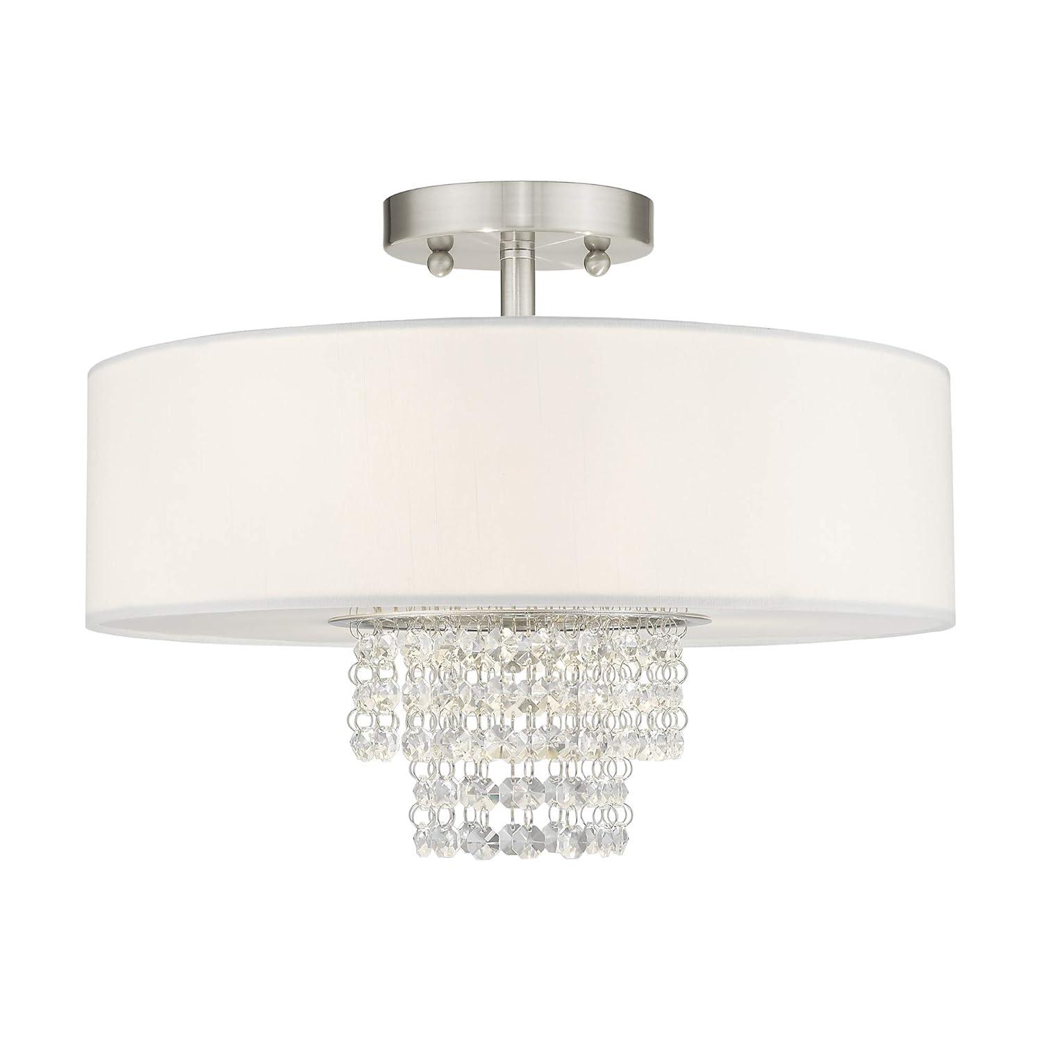 Livex Lighting Carlisle 3 - Light Semi-Flush Mount in  Brushed Nickel
