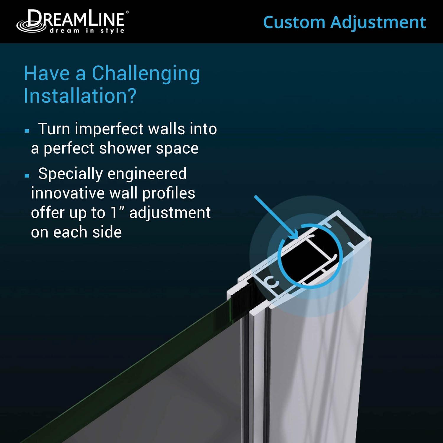 DreamLine Elegance 58-60 in. W x 72 in. H Frameless Pivot Shower Door in Oil Rubbed Bronze