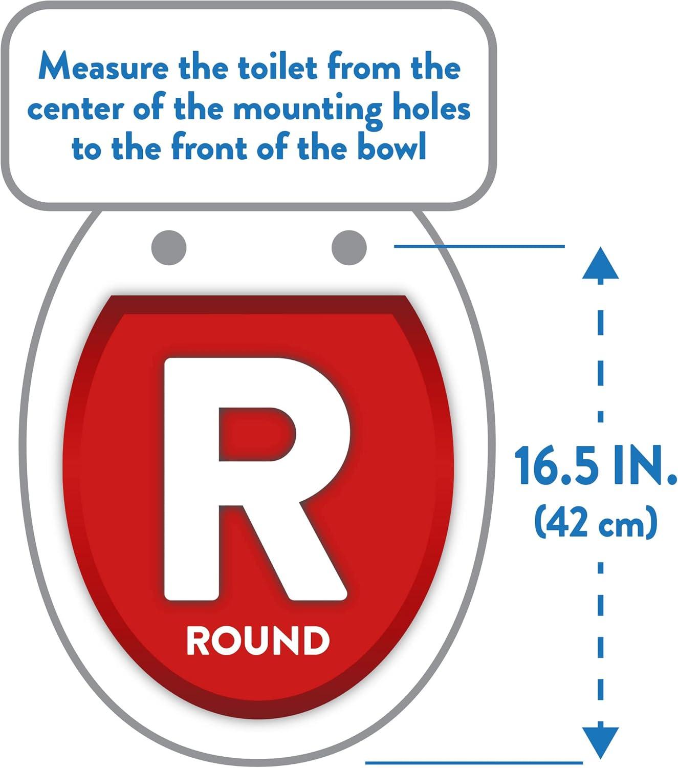 White Round Plastic Toilet Seat with Easy-Off Hinges