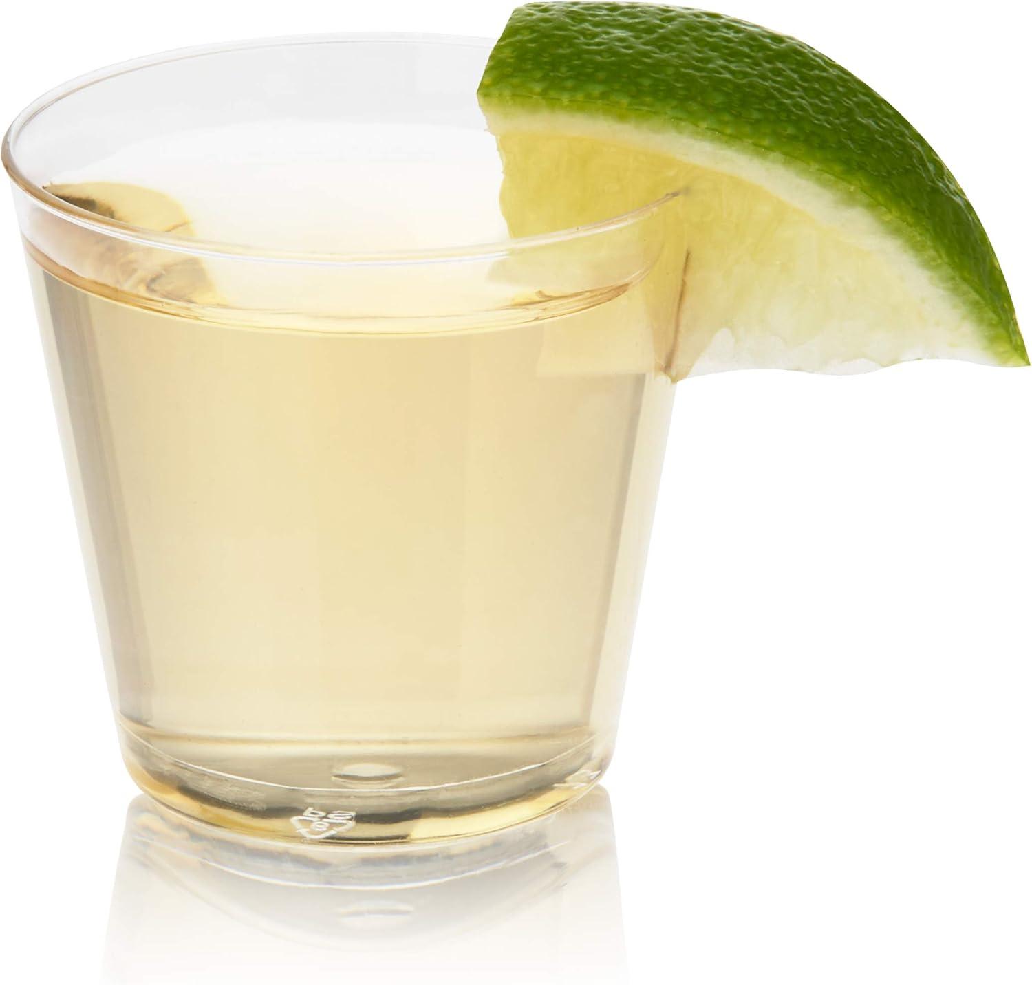 True Party Disposable Shot Glasses, Clear Plastic Drinking Glasses, Whiskey Cocktail Plastic Tumblers, Party Wedding Supplies, 1oz Set of 50