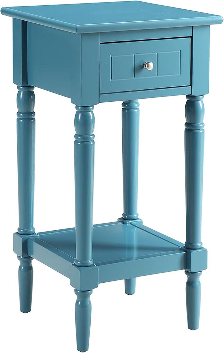 Convenience Concepts French Country Khloe Square End Table in Blue Wood Finish