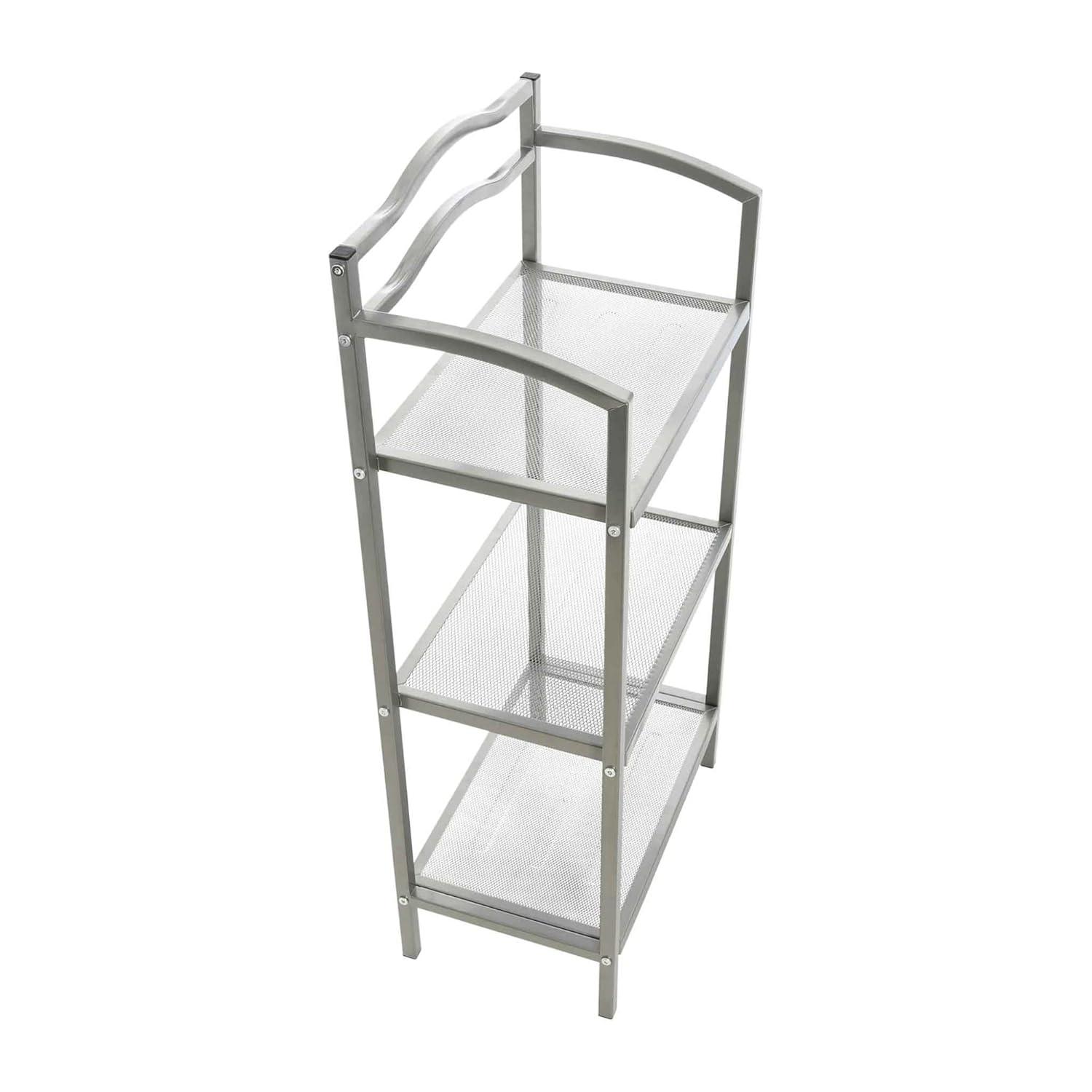 3-Tier Metal Over the Toilet Bathroom Storage Shelf, Gray