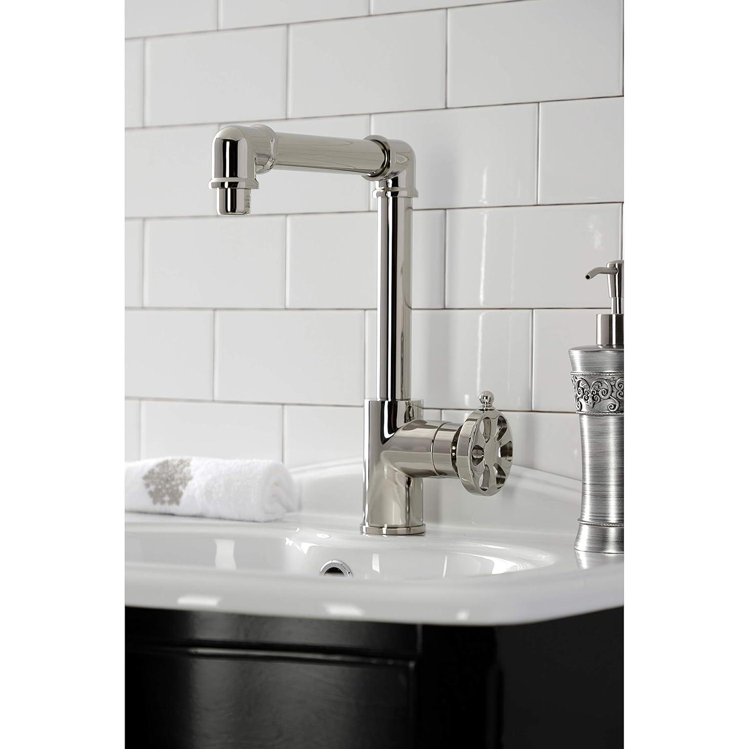 Kingston Brass Kingston Brass Belknap Single-Handle 1-Hole Deck Mount Bathroom Faucet with Push Pop-Up KS144RXPN