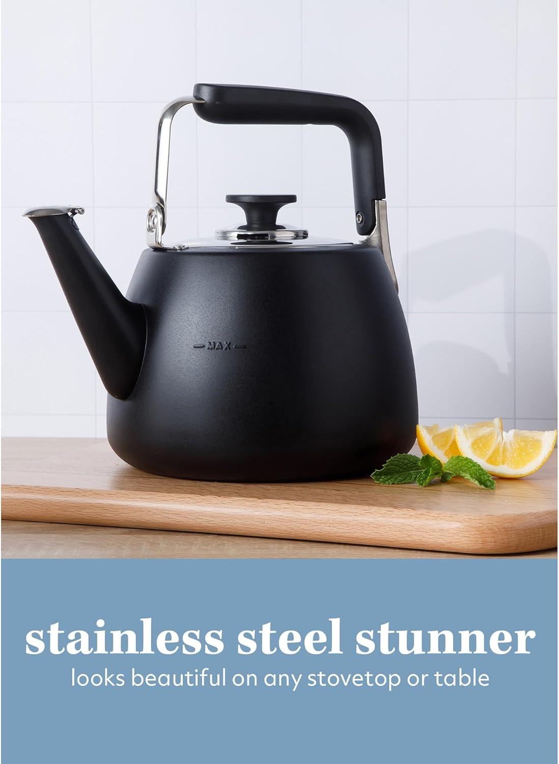 Sur La Table Kitchen Essentials Sur La Table Kitchen Essential Large 2 QT Heavy Gauge Stainless Steel Whistling Tea Kettle