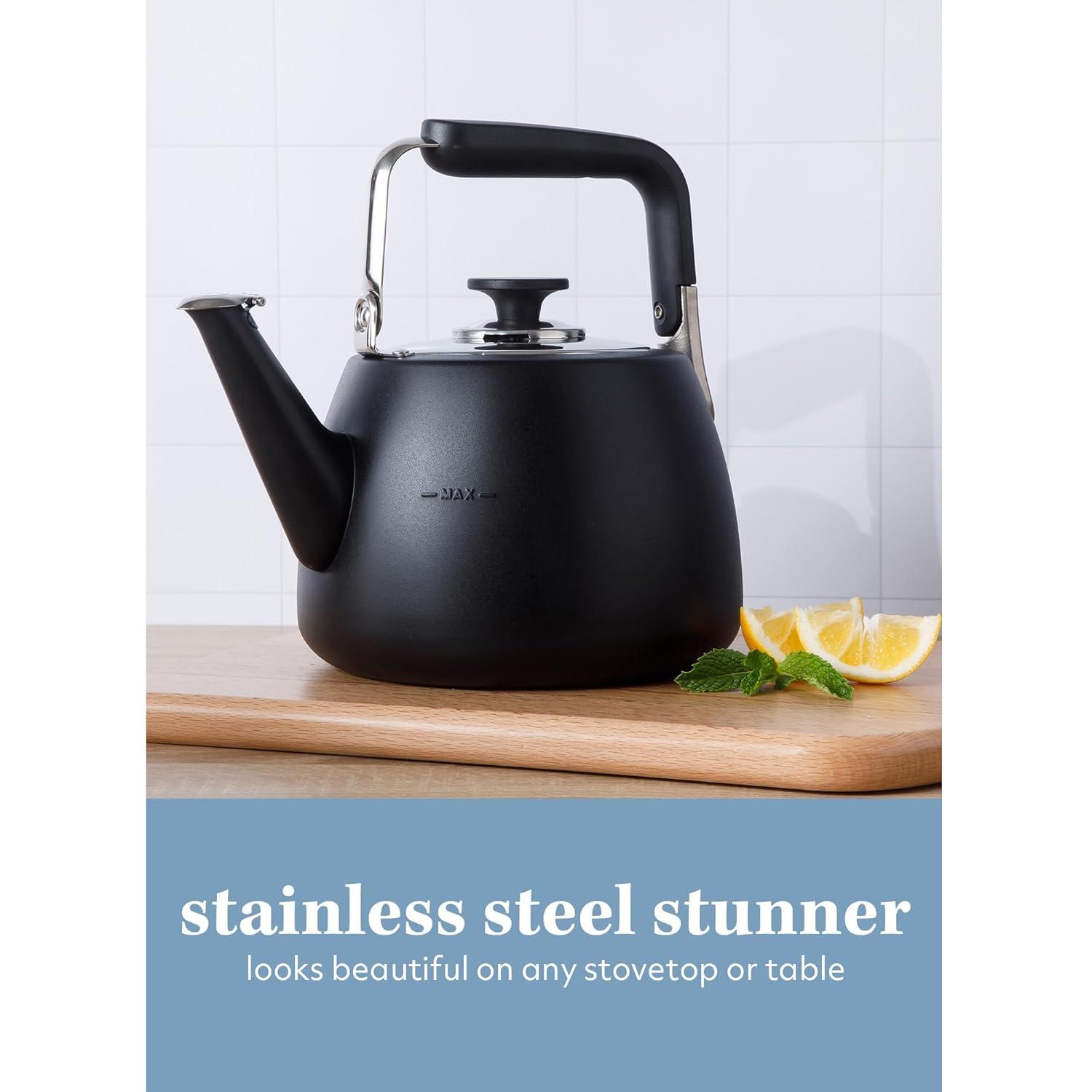 Sur La Table Kitchen Essentials Sur La Table Kitchen Essential Large 2 QT Heavy Gauge Stainless Steel Whistling Tea Kettle
