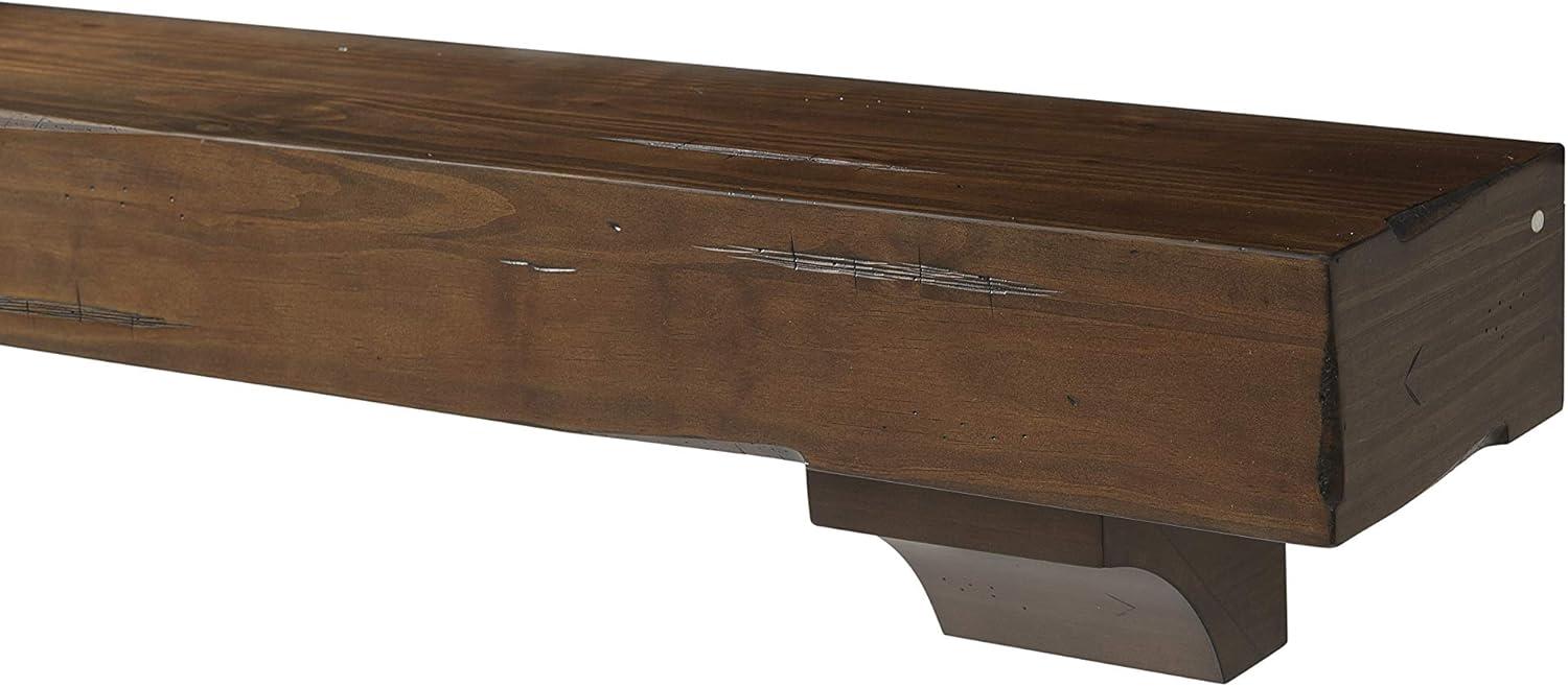 Rustic Distressed Cherry 60-Inch Wooden Fireplace Mantel Shelf