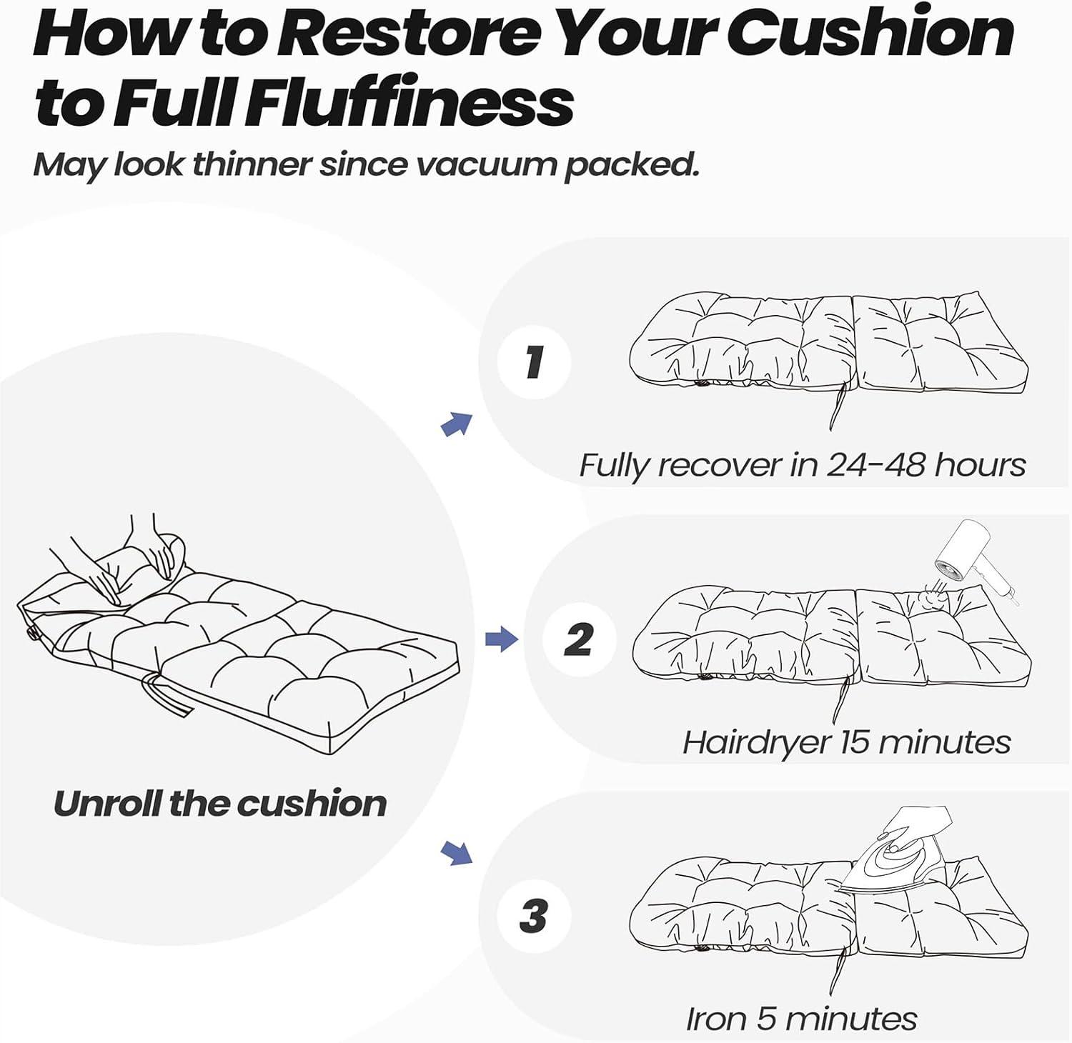 Crestlive Products Adirondack Style Patio Outdoor Chair Cushion for Adirondack Chair or Lounge Rocking Chair - See picture 2-Piece Set, Navy Blue