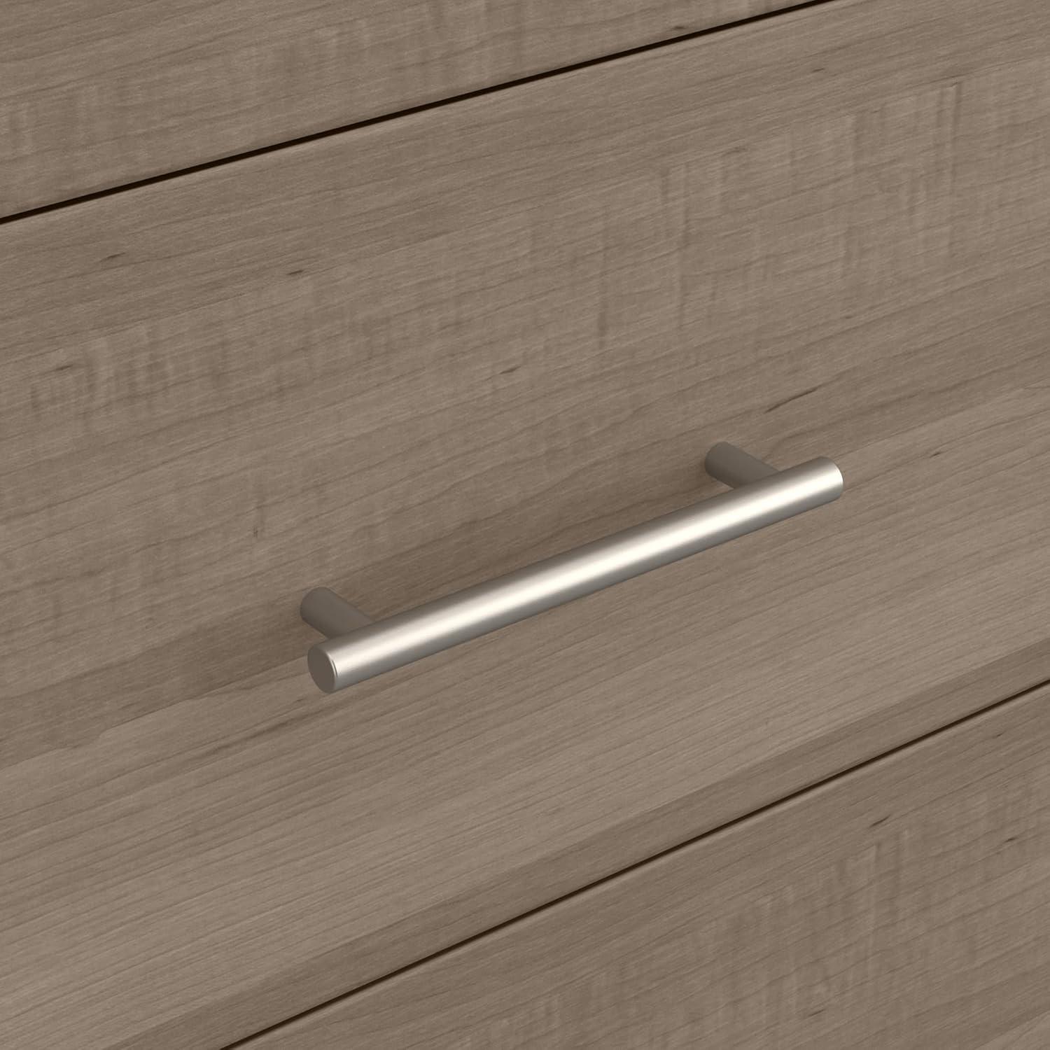 Bush Furniture Somerset Nightstand In Ash Gray: Contemporary Design with Satin Nickel Hardware