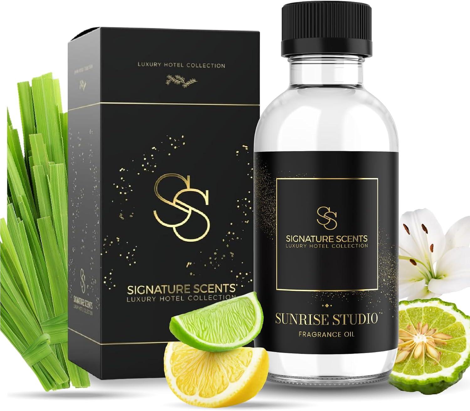 Signature Scents - Luxury Hotel Collection - Hotel Fragrance Oil - Diffuser Oil Blends for Aromatherapy (Sunrise Studio) 4.05 Fl Oz (120ml) + 2 Free Samples