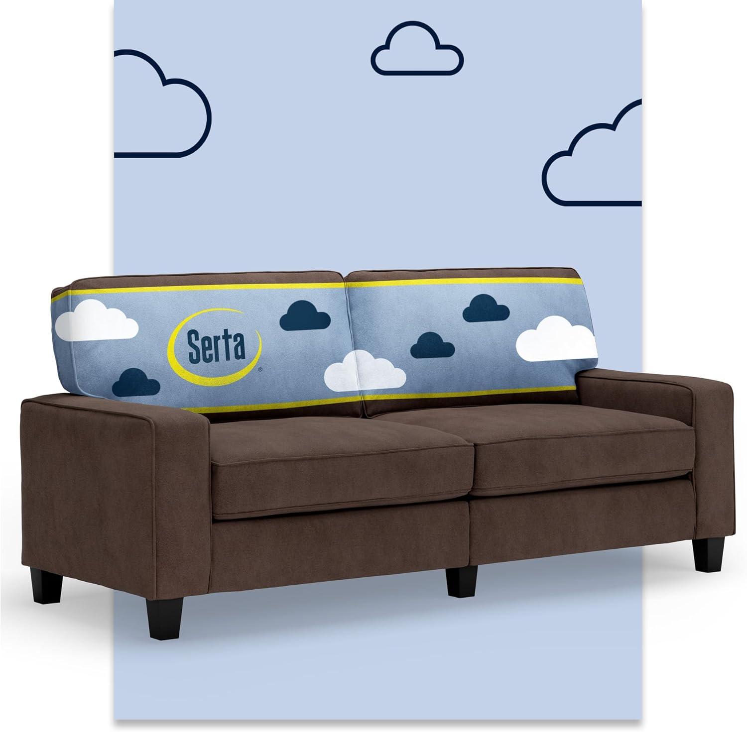 Serta Palisades 78" Track Arm Sofa, Easy Care Fabric, Soft Pillow Back, Pocket Coil Seat Cushions