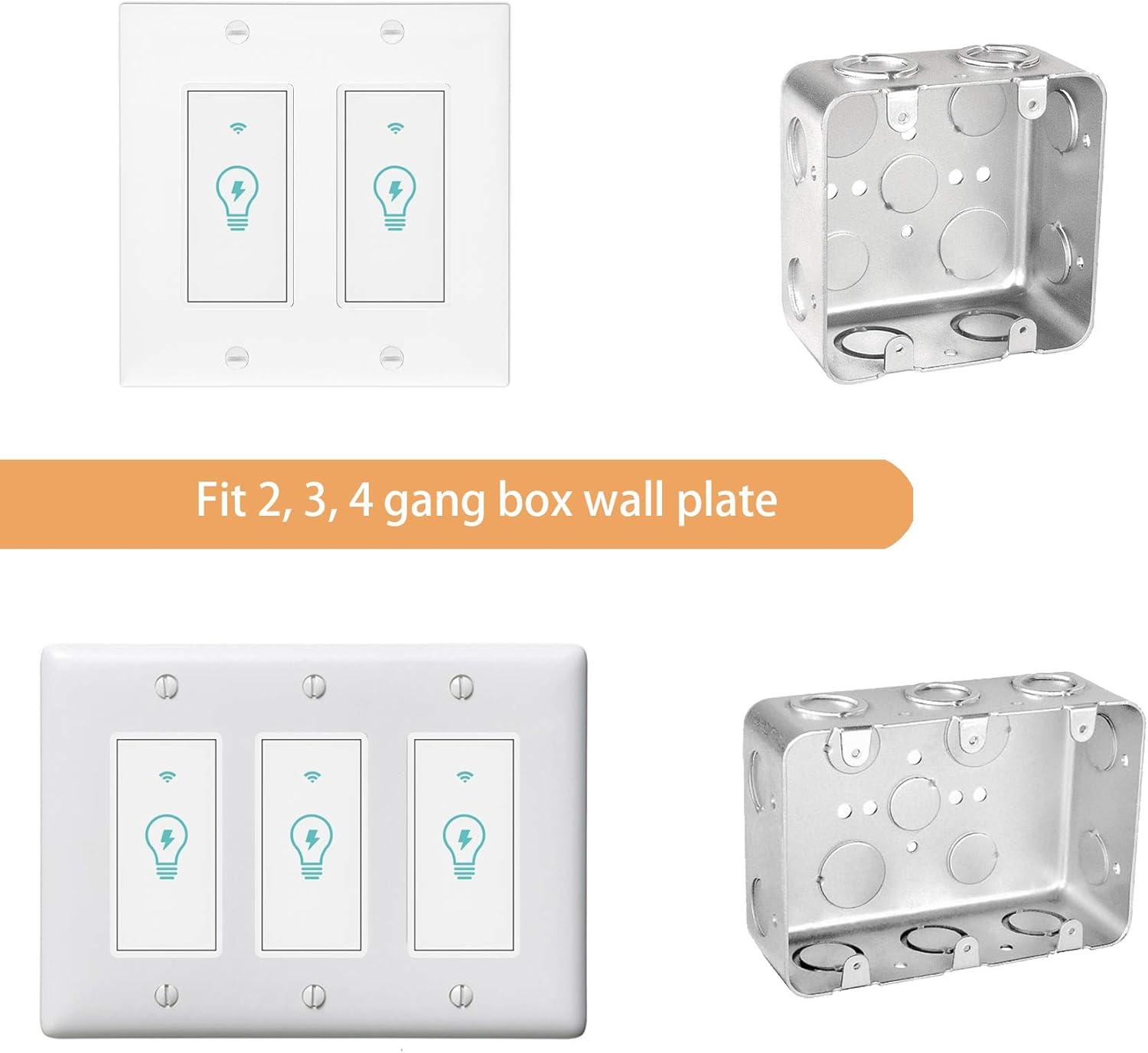 Smart Light Switch, Compatible with Alexa, Google Assistant, IFTTT, WiFi Light, Neutral Wire Required, Schedule Setting APP Remote Control, ETL, No Hub Required (Smart Switch 2pack)