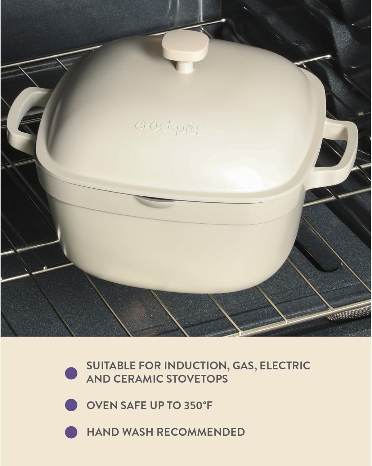 Crock-pot Crock-Pot Northvale Cast Aluminum Lightweight Durable 5.2 Quart Heavy Duty Dutch Oven Pot With Lid, Oven Safe, Dual Handles