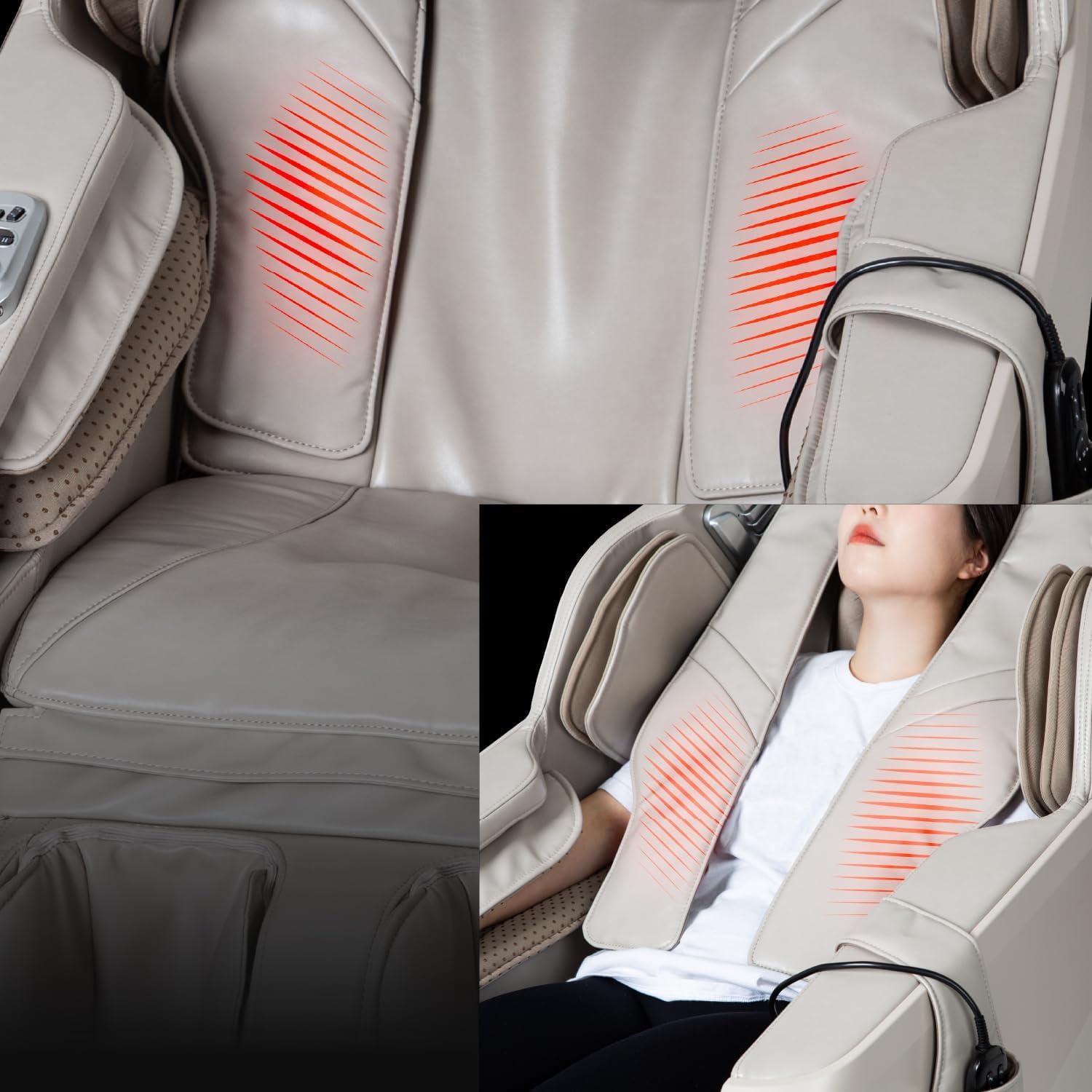 Taupe 3D Massage Chair with Intelligent Fatigue Detection