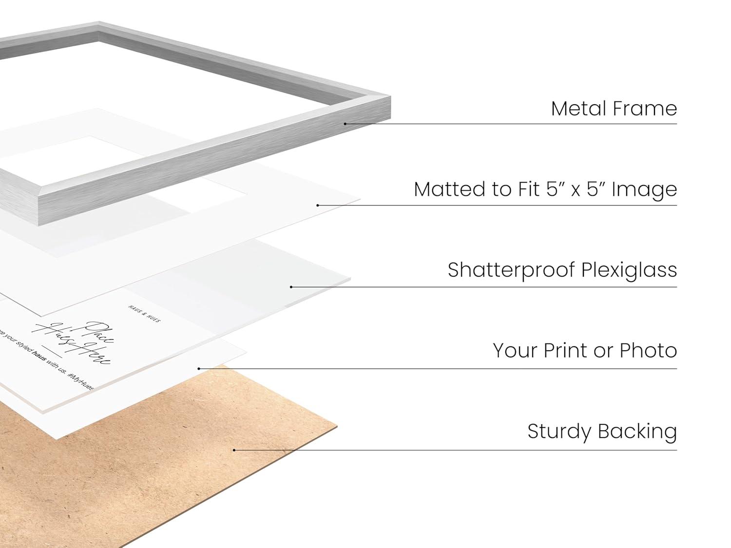 Haus and Hues Matted Square Metal Picture Frames (Set of 1)