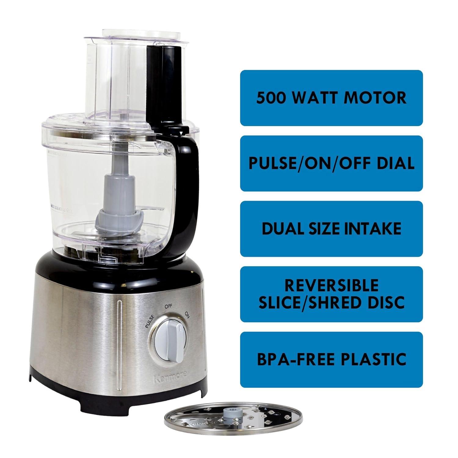 Kenmore Kenmore Food Processor and 11 Cup Vegetable Chopper for Chop, Slice, Shred, Mince, Grate & Puree