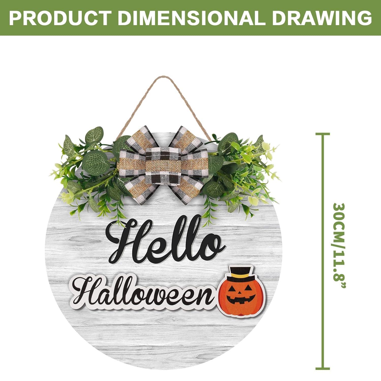 RoseCraft Interchangeable Wooden Seasonal White Welcome Sign, Rustic Welcome Front Door Wreaths for Home Wall Porch Decor, for Easter Spring Summer Fall Halloween Christmas All Season Decorations.