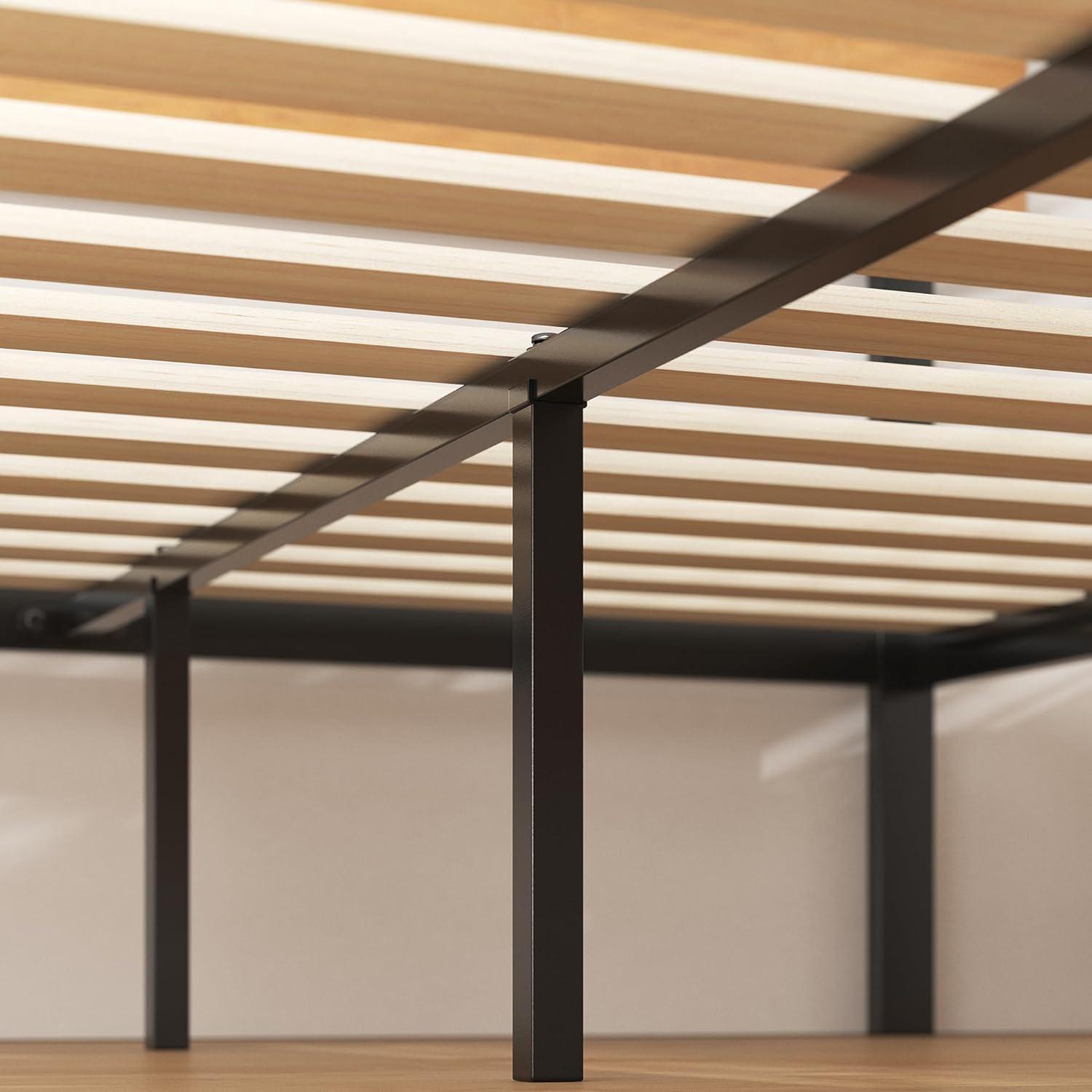 Full Olivia Metal Platform Bed Frame Brown - ZINUS: Steel & Plywood Construction, No Box Spring Needed, 14" Under-Bed Clearance