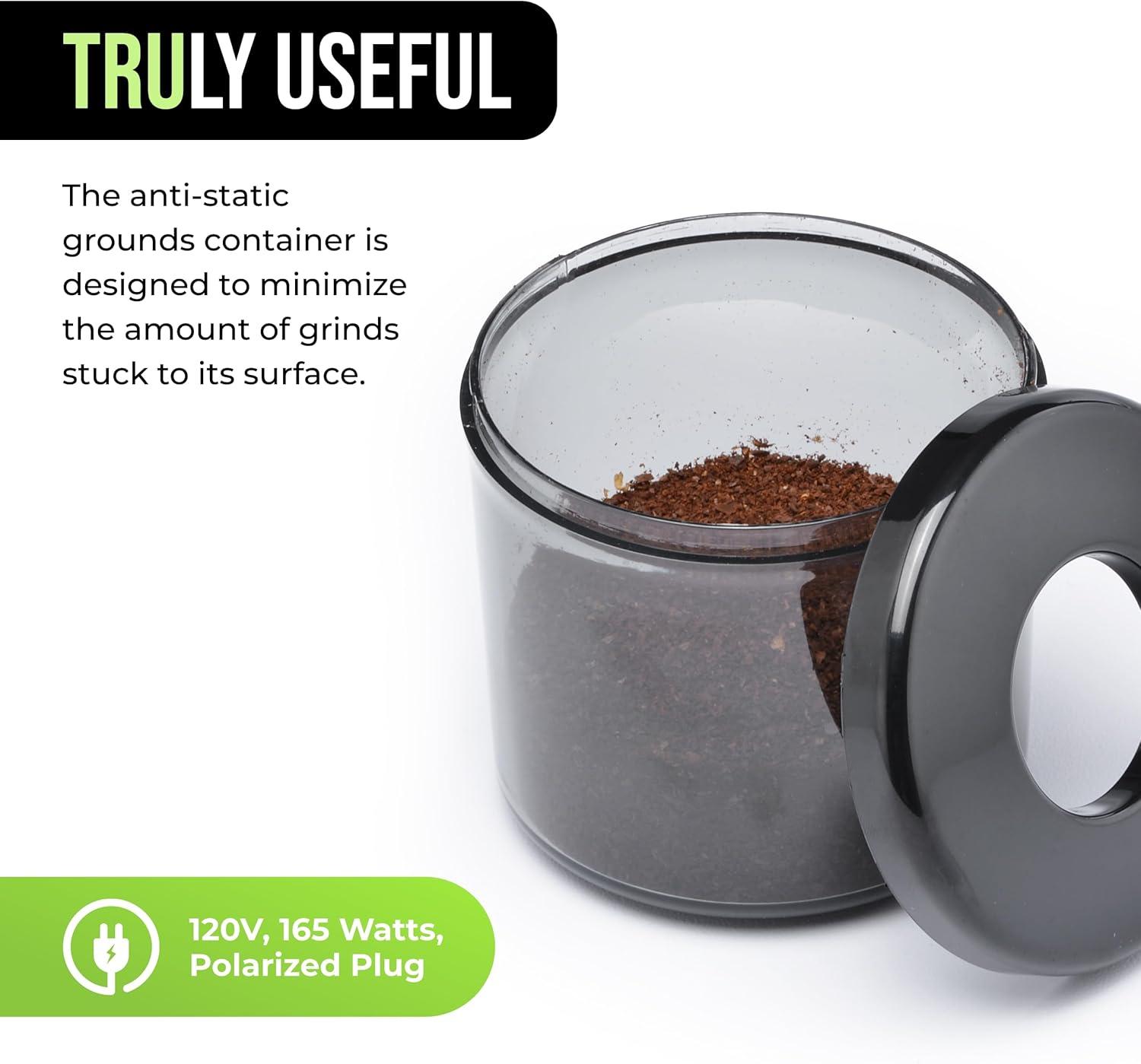 TRU Large Capacity Conical Burr Grinder