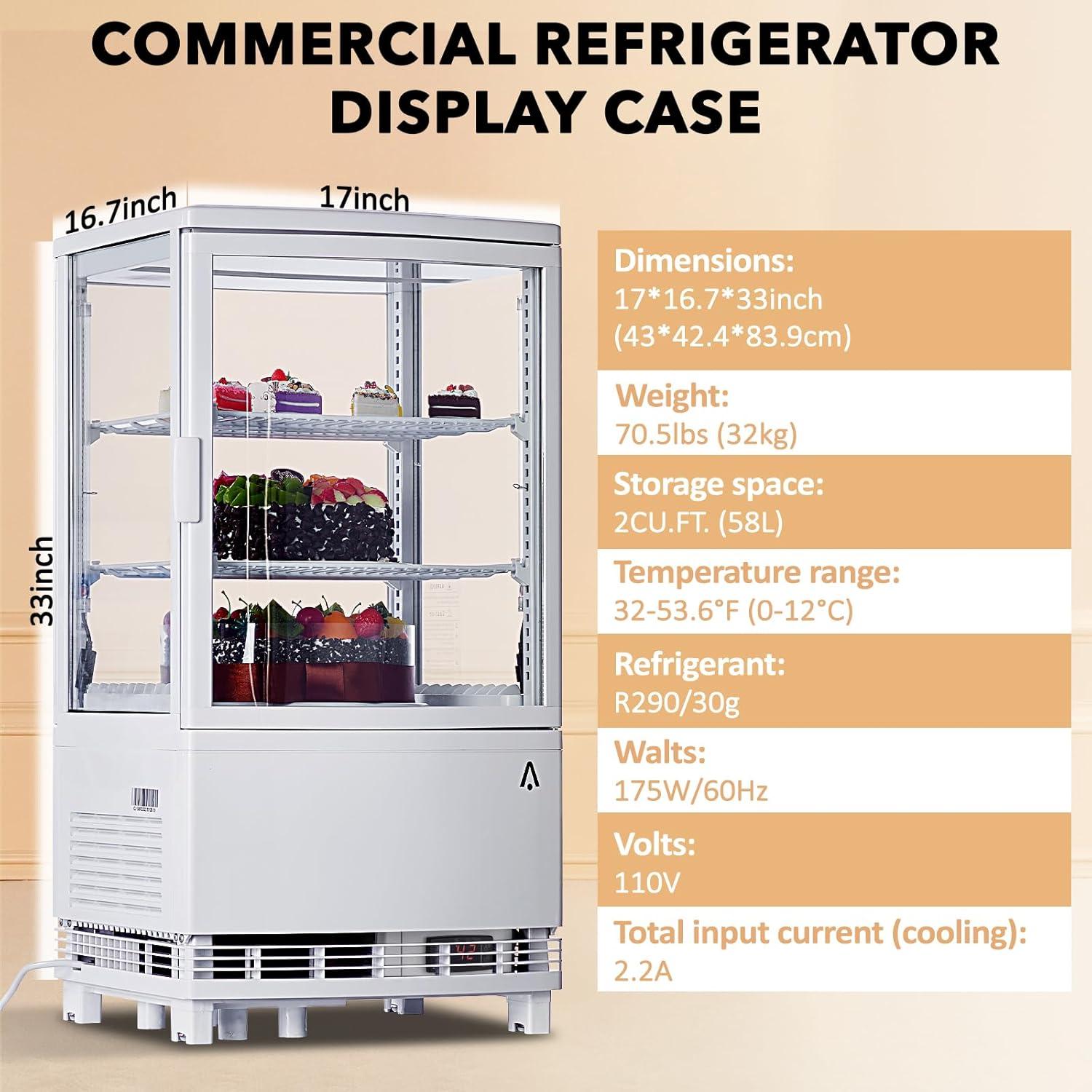 White Double Glass Door Commercial Display Refrigerator