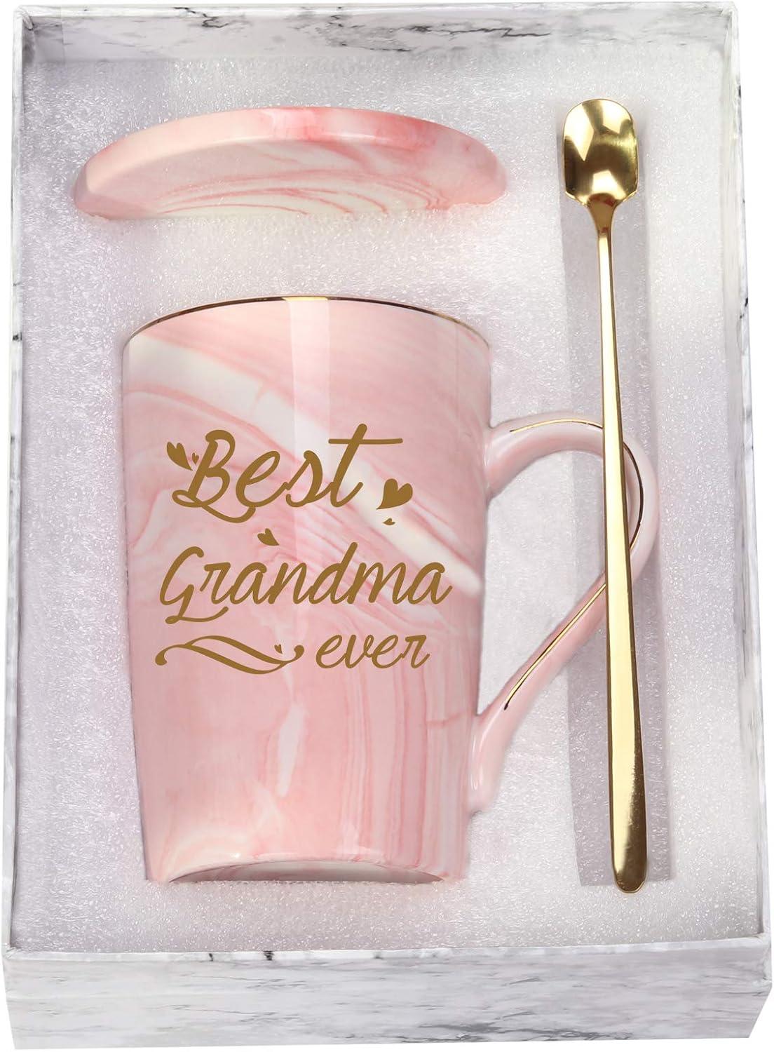 Best Nana Ever Pink Ceramic Mug with Spoon and Coaster