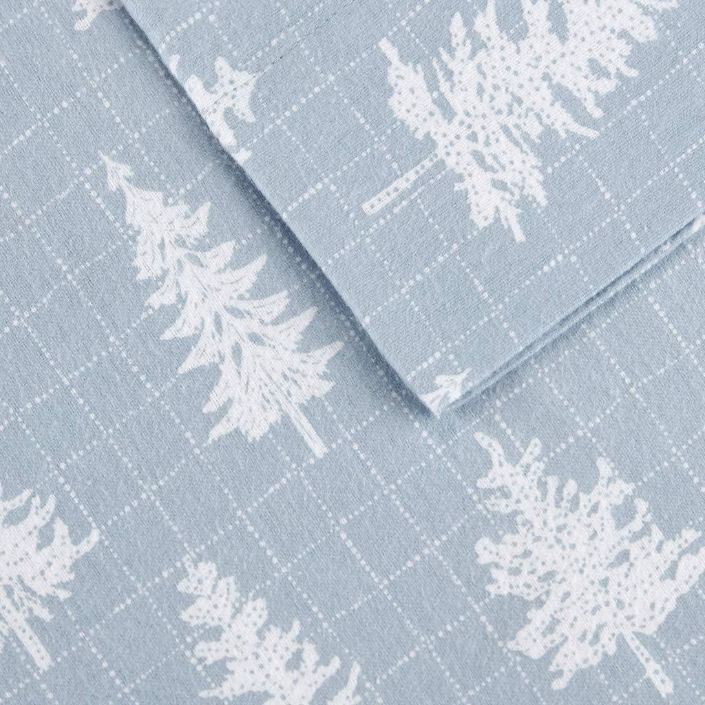 Twin Blue Forest Cotton Flannel Bedding Set